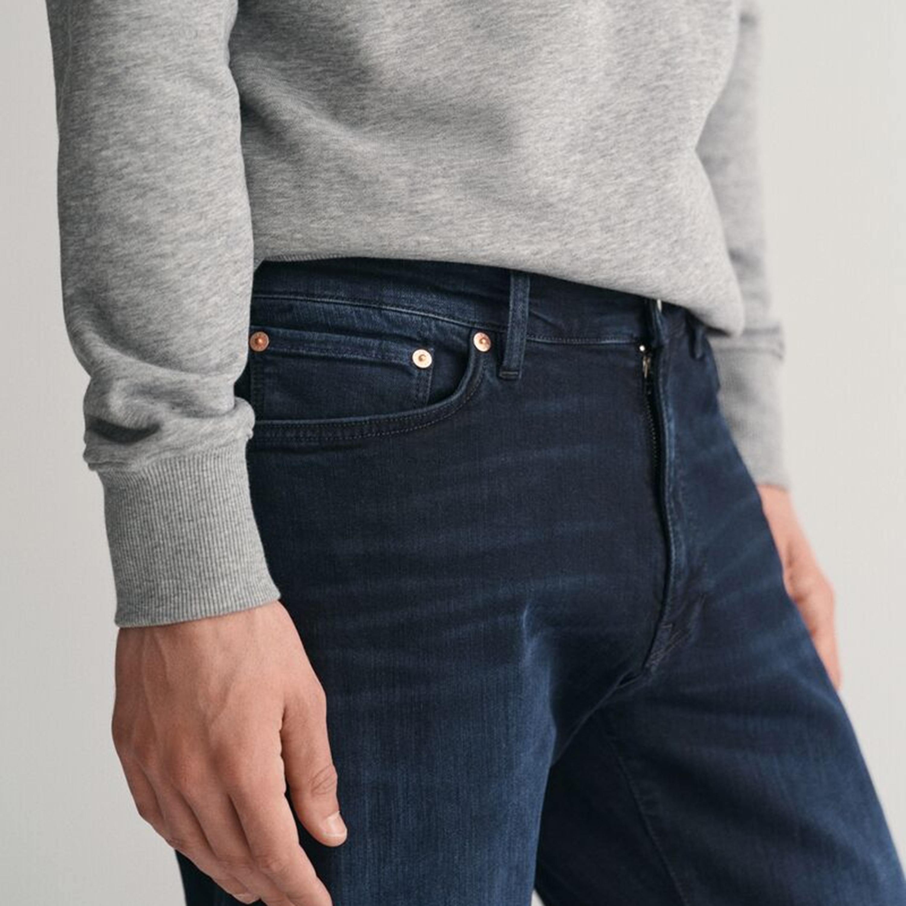 Gant Extra Slim Fit Washed 5 Pocket Mid Rise Men's Jeans Inseam 32-men-clothing-bottoms-jeans-image-3