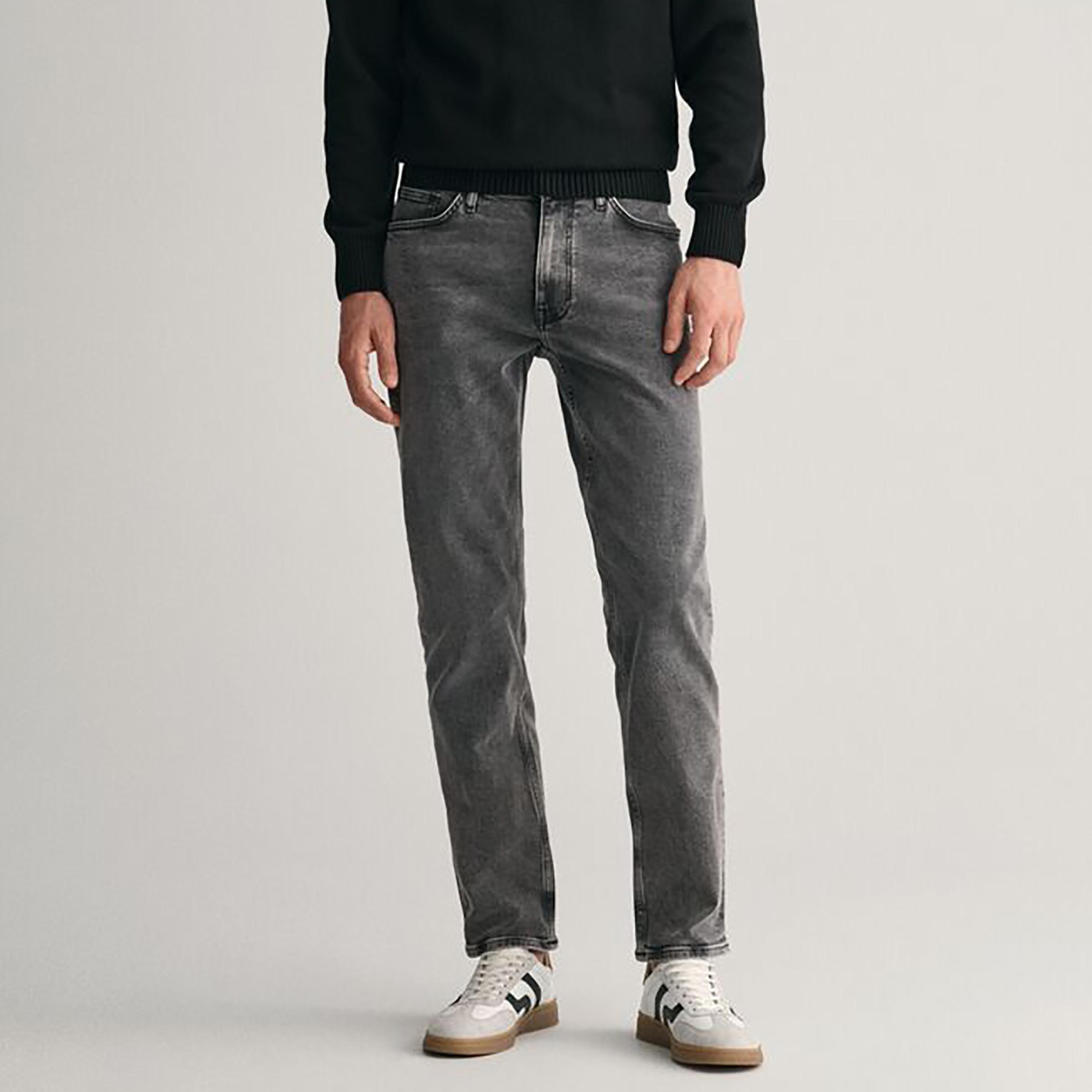 Gant Slim Fit 5 Pockets Washed Mid-Rise Men Jeans-men-clothing-bottoms-jeans-image-1