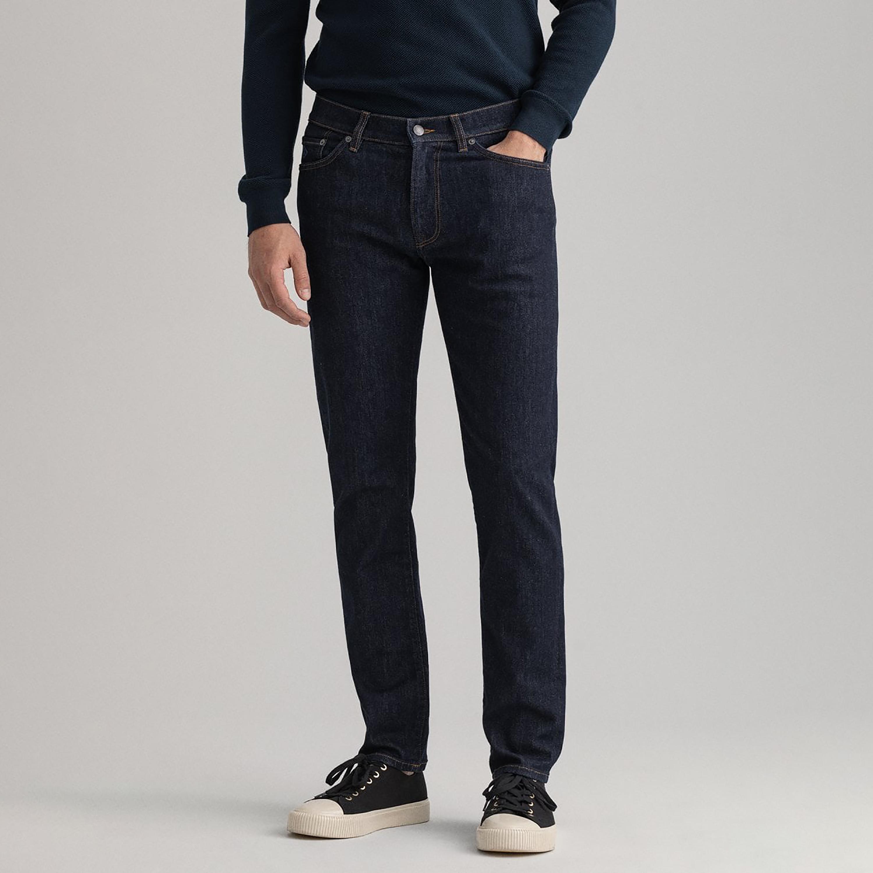 Gant Straight Fit Mid-Rise Jeans with 5 Pockets-men-clothing-bottoms-jeans-image-1