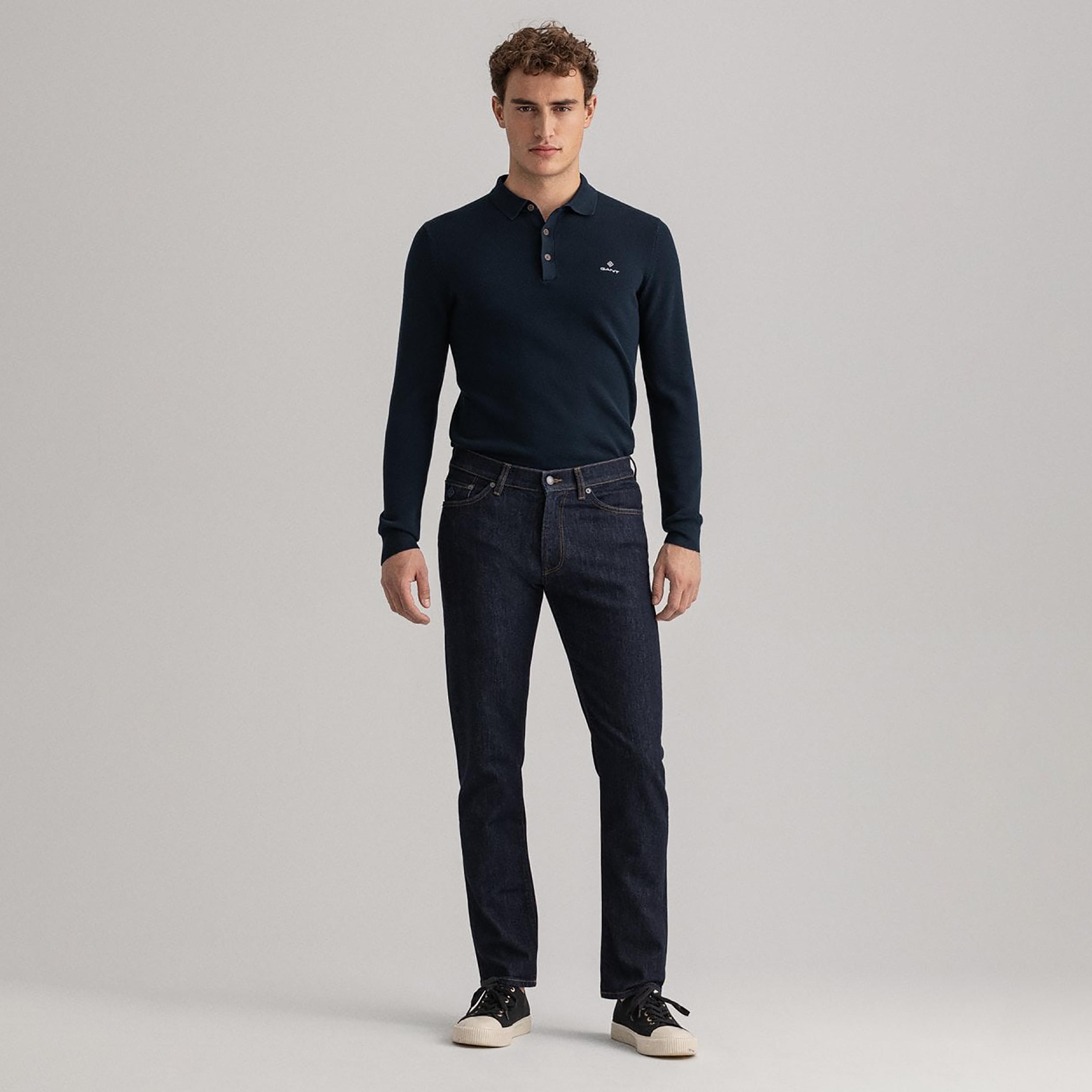 Gant Straight Fit Mid-Rise Jeans with 5 Pockets-men-clothing-bottoms-jeans-image-2