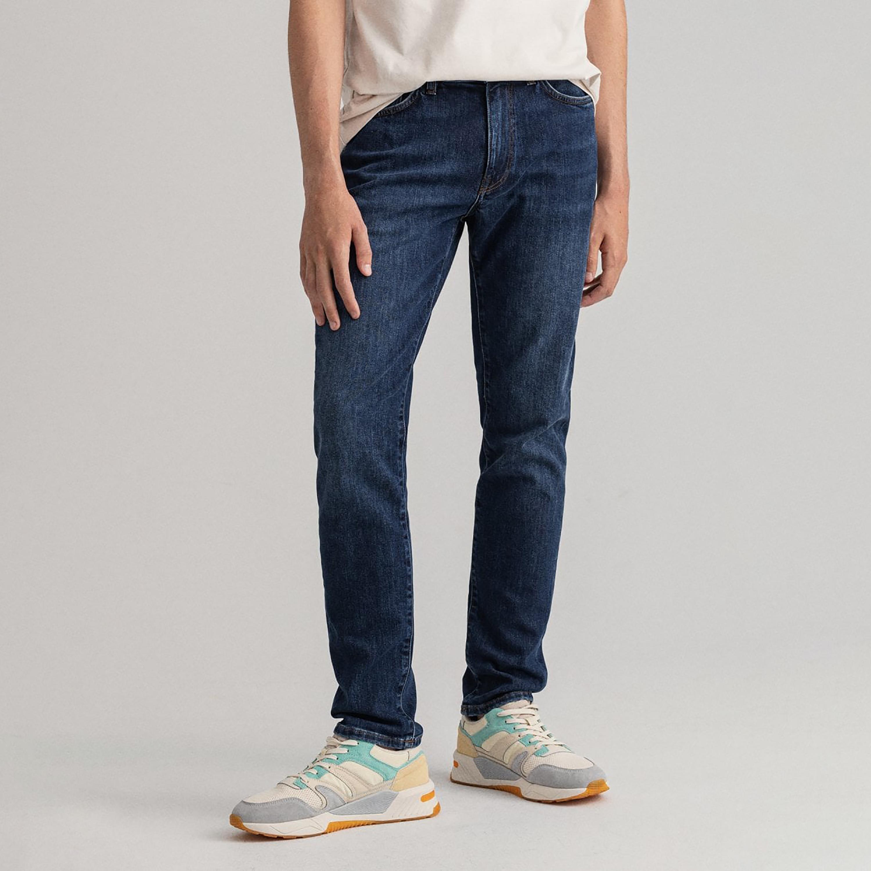 Gant Straight Fit Mid-Rise Jeans with 5 Pockets-men-clothing-bottoms-jeans-image-1