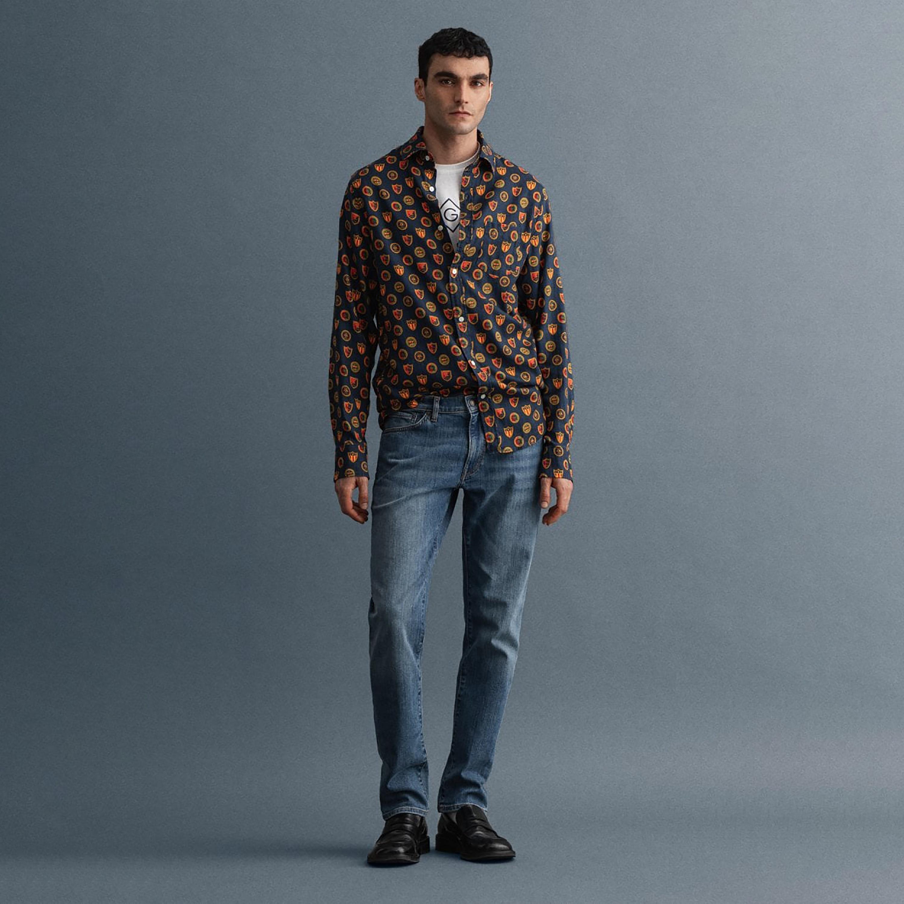 Gant Straight Fit Mid-Rise Jeans with 5 Pockets-men-clothing-bottoms-jeans-image-2