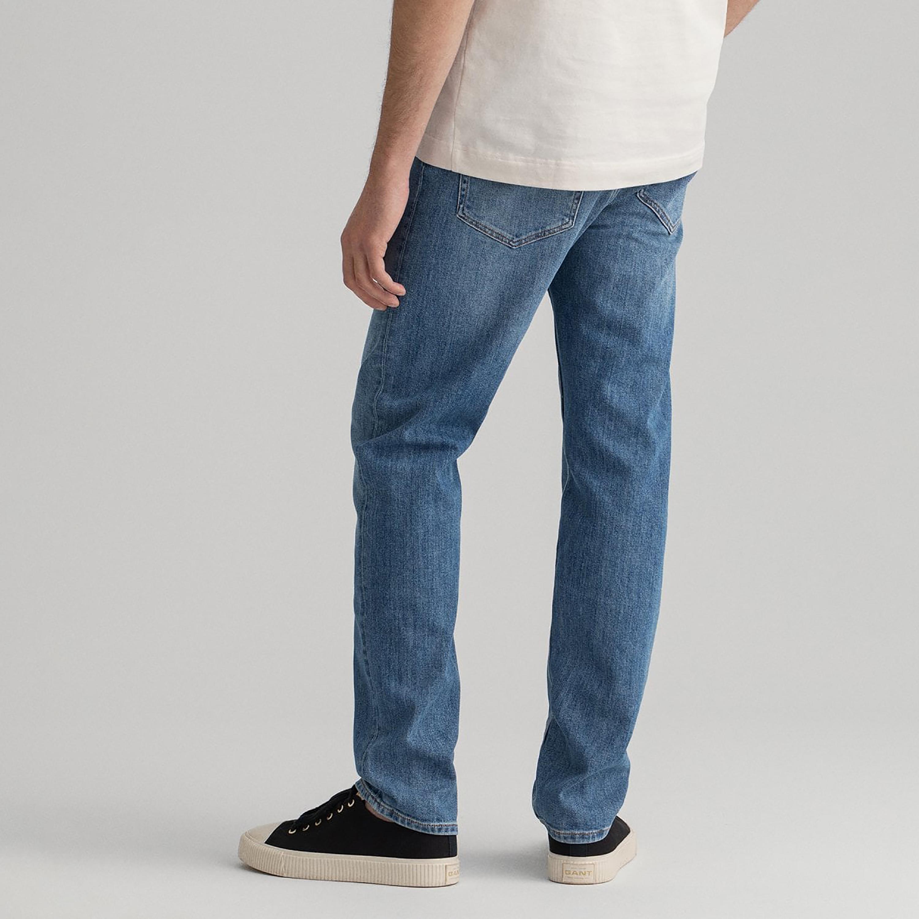 جينز الرجال متوسط الارتفاع بقياس 5 جيوب غانت العادي-men-clothing-bottoms-jeans-image-3
