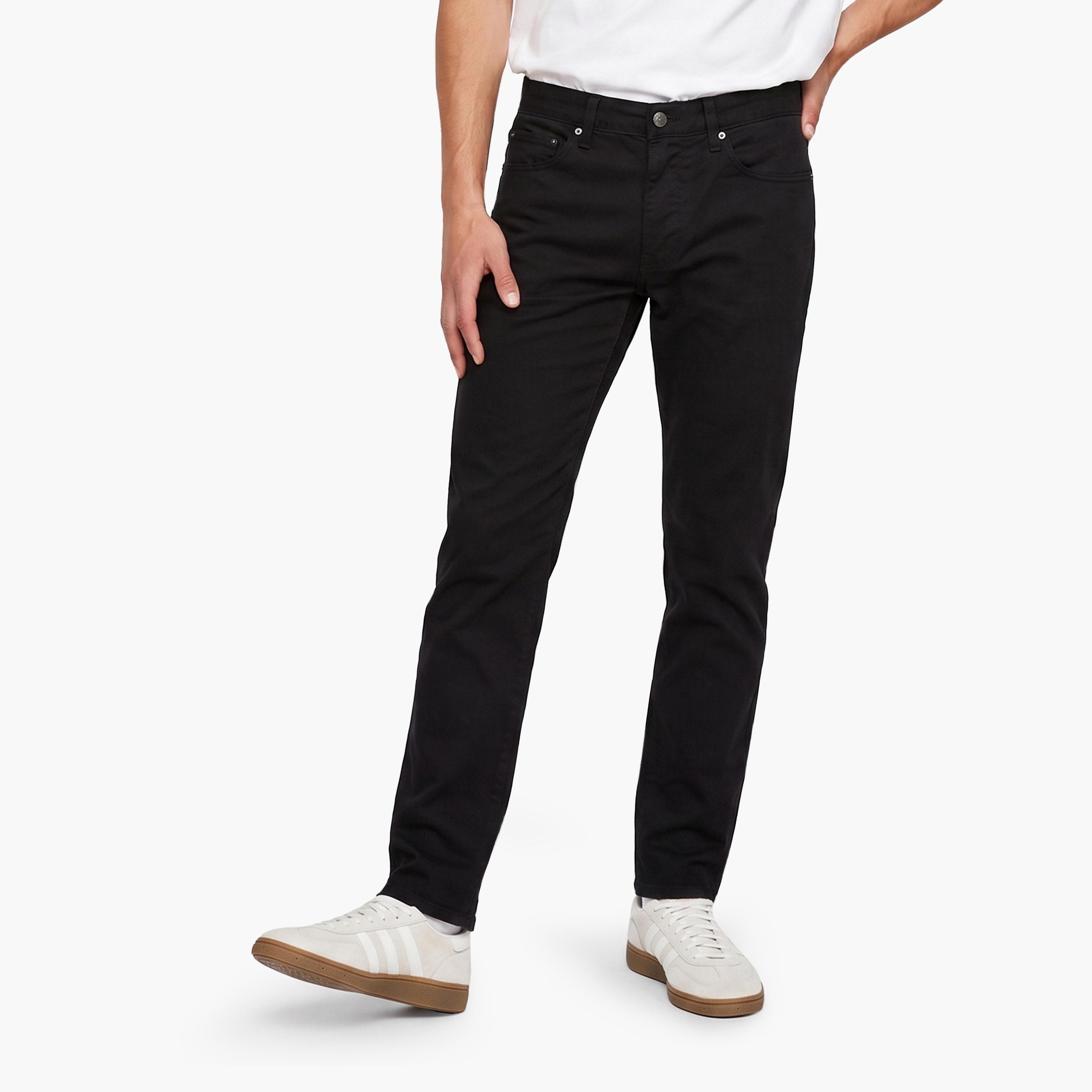 بنطال جينز رجالي سادة بخصر متوسط وقصة منتظمة (ريجولار فيت) بطول داخلي 32 من غانت-men-clothing-jeans-image-1