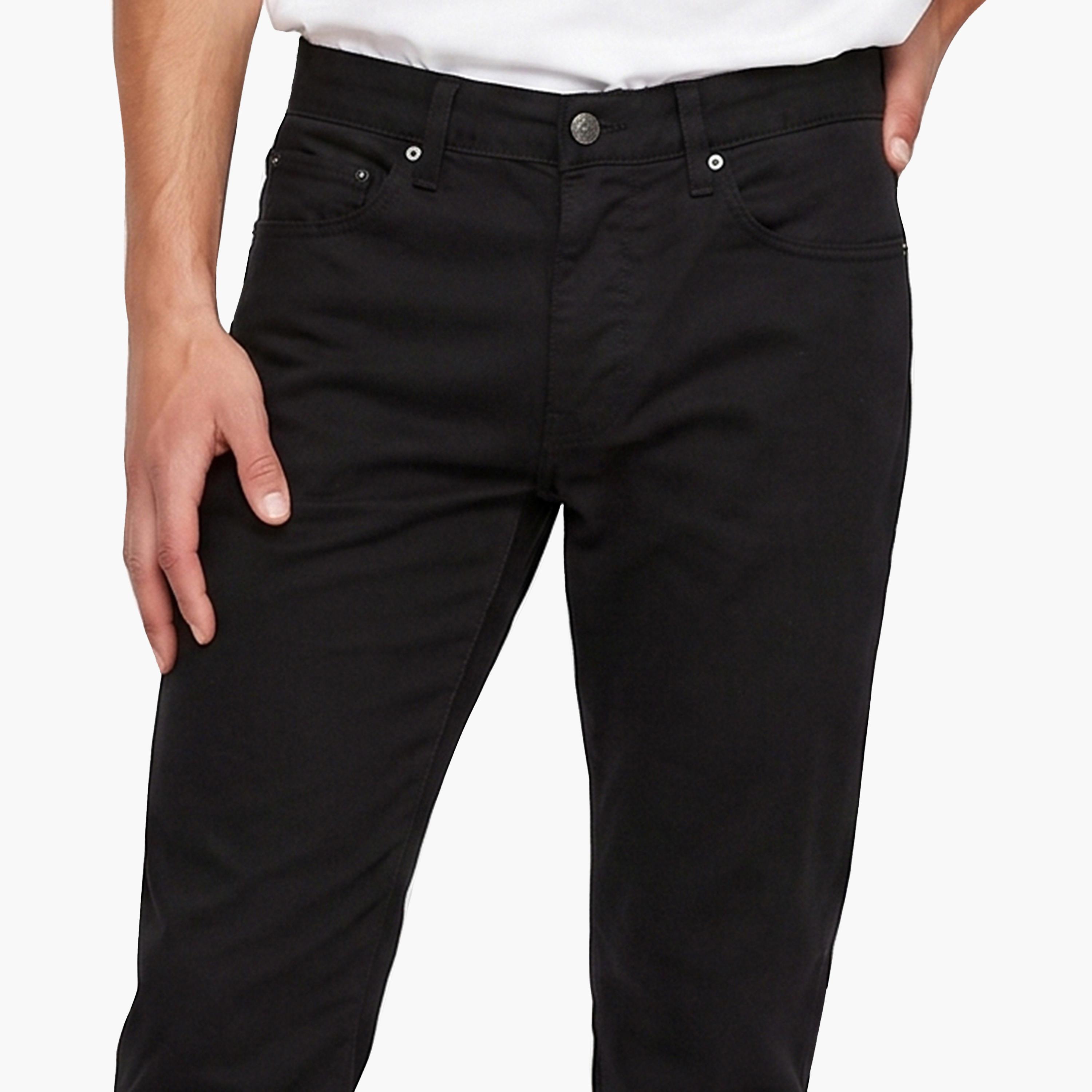 بنطال جينز رجالي سادة بخصر متوسط وقصة منتظمة (ريجولار فيت) بطول داخلي 32 من غانت-men-clothing-jeans-image-3