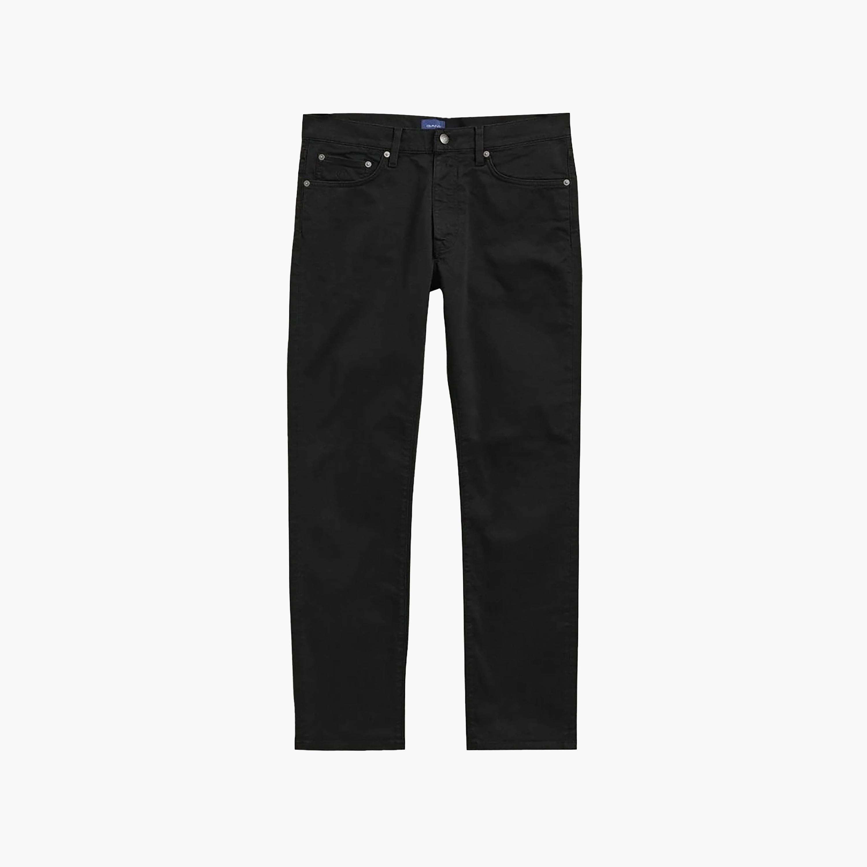 بنطال جينز رجالي سادة بخصر متوسط وقصة منتظمة (ريجولار فيت) بطول داخلي 32 من غانت-men-clothing-jeans-image-5