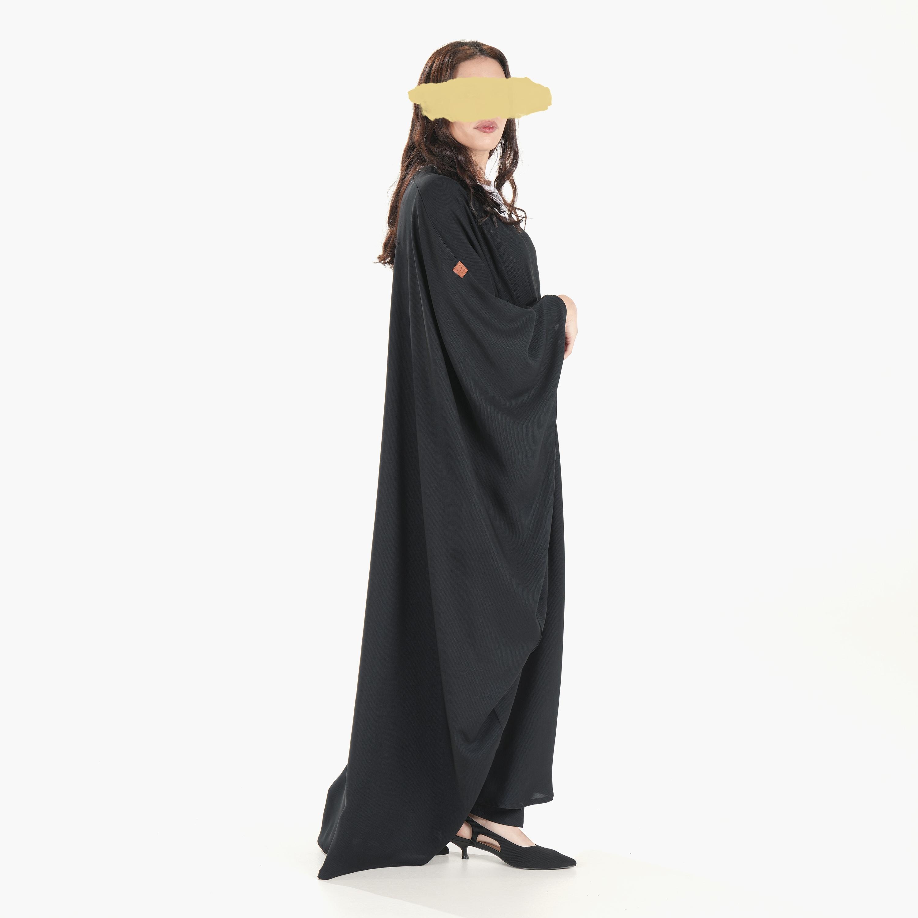 Ramshaa Textured Stripes Abaya with Hijab-women-arabicclothing-abayas-image-2