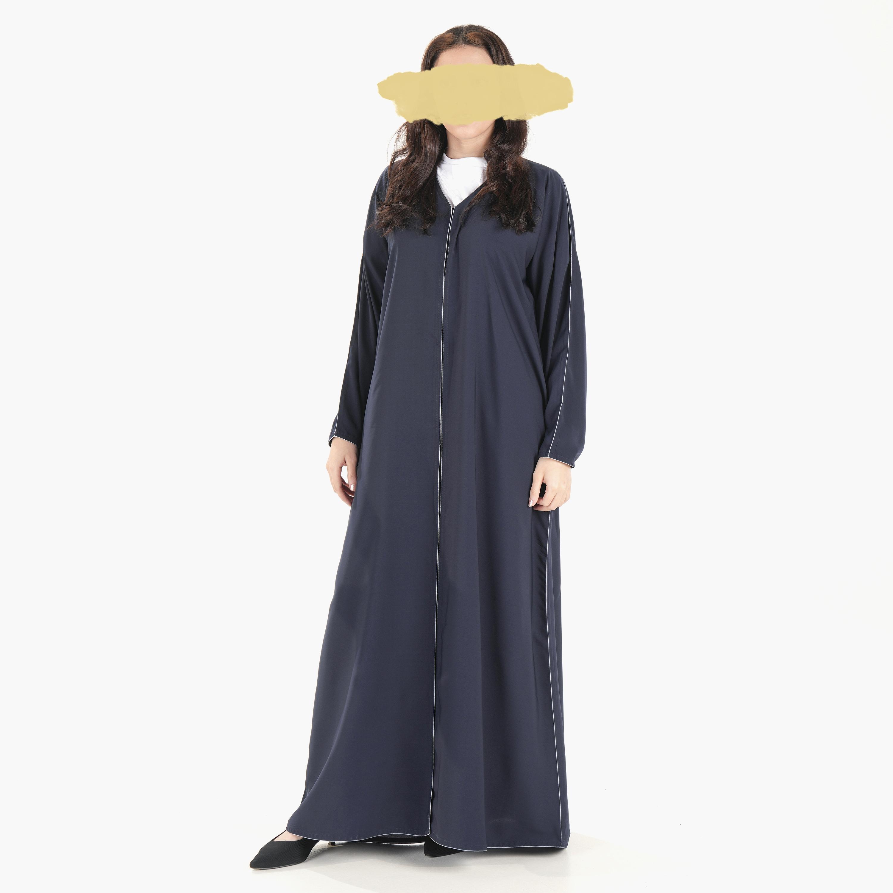 Ramshaa Piping Detail Abaya with Hijab-women-arabicclothing-abayas-image-1
