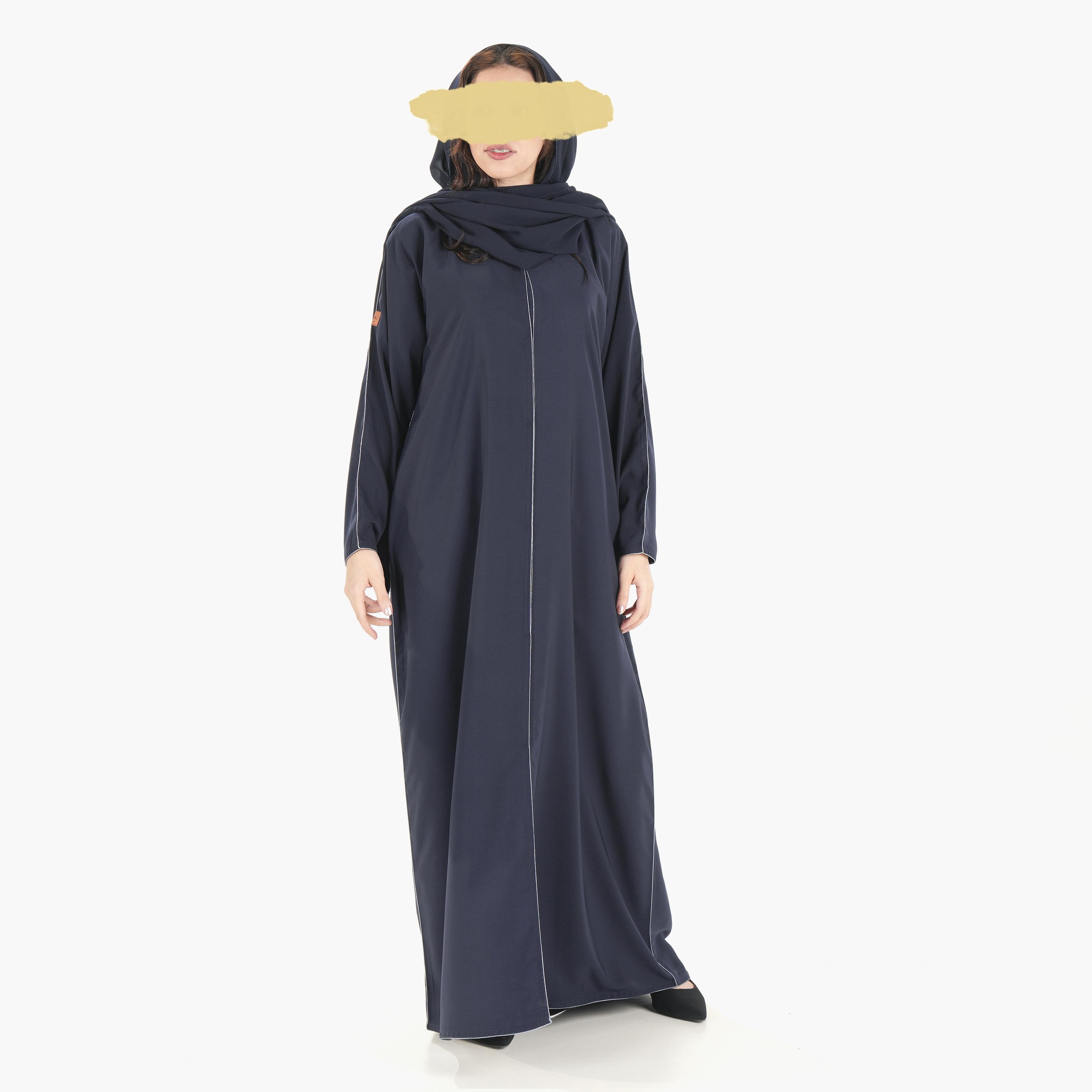 Ramshaa Piping Detail Abaya with Hijab-women-arabicclothing-abayas-image-4