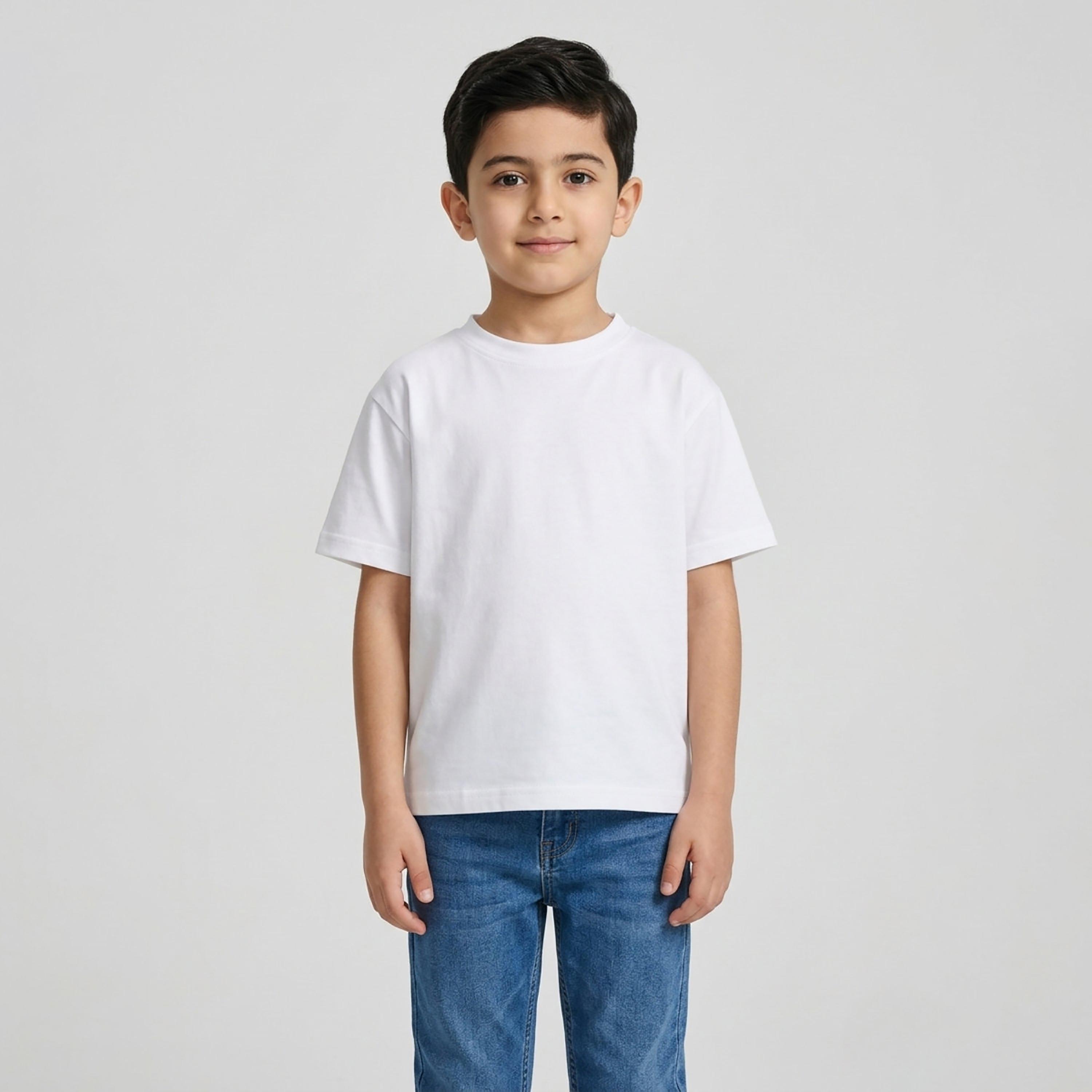 تيشيرت أوفرسايز بقصة بوكسي سادة وأكمام قصيرة من بيبيكلو-boys-clothing-tshirtsandpolos-image-1