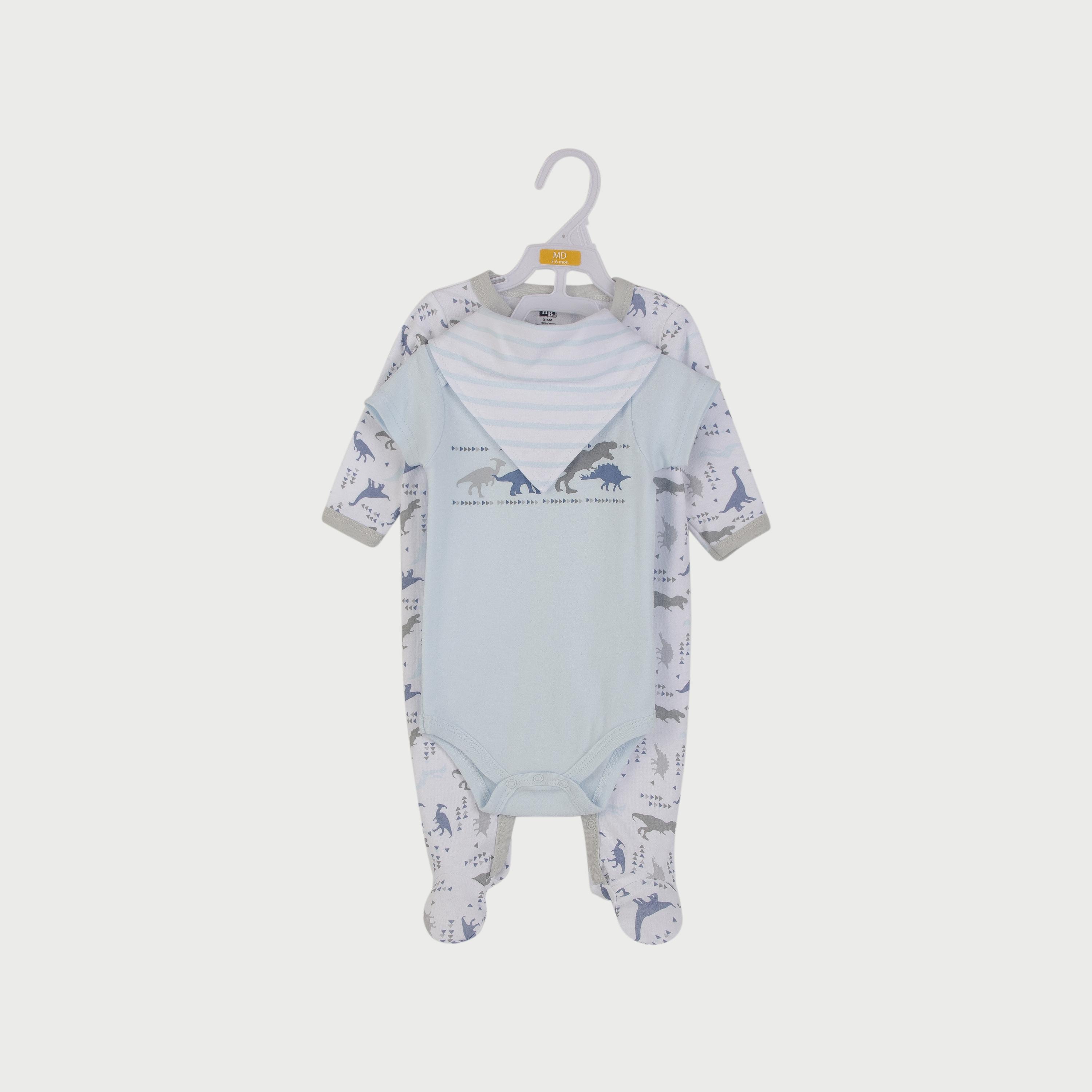 طقم للرضع 3 قطع من هدسون بيبي، ديناصور-baby-boys-clothing-winterwear-rompers-image-1