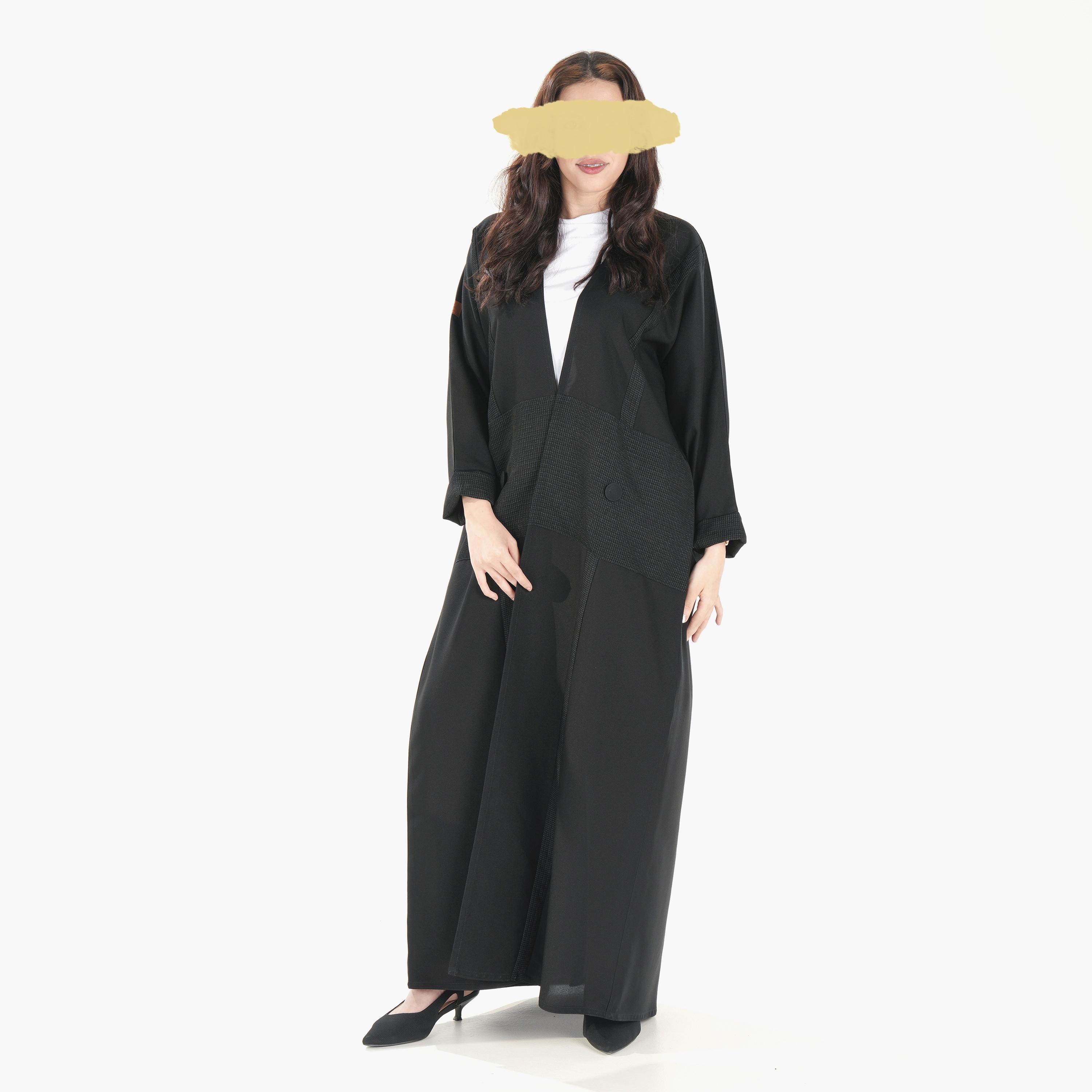 Ramshaa Textured Abaya with Hijab-women-arabicclothing-abayas-image-2