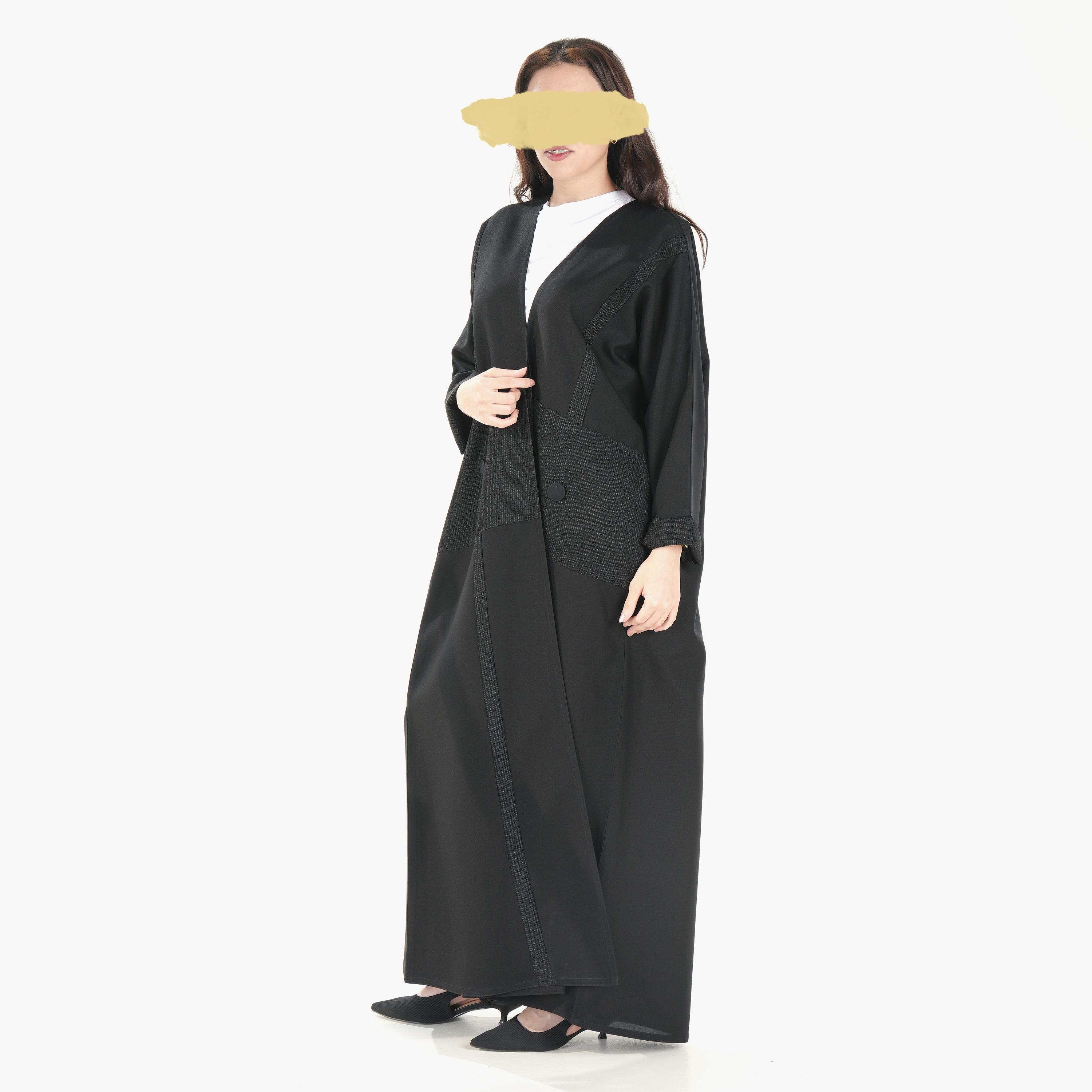Ramshaa Textured Abaya with Hijab-women-arabicclothing-abayas-image-3