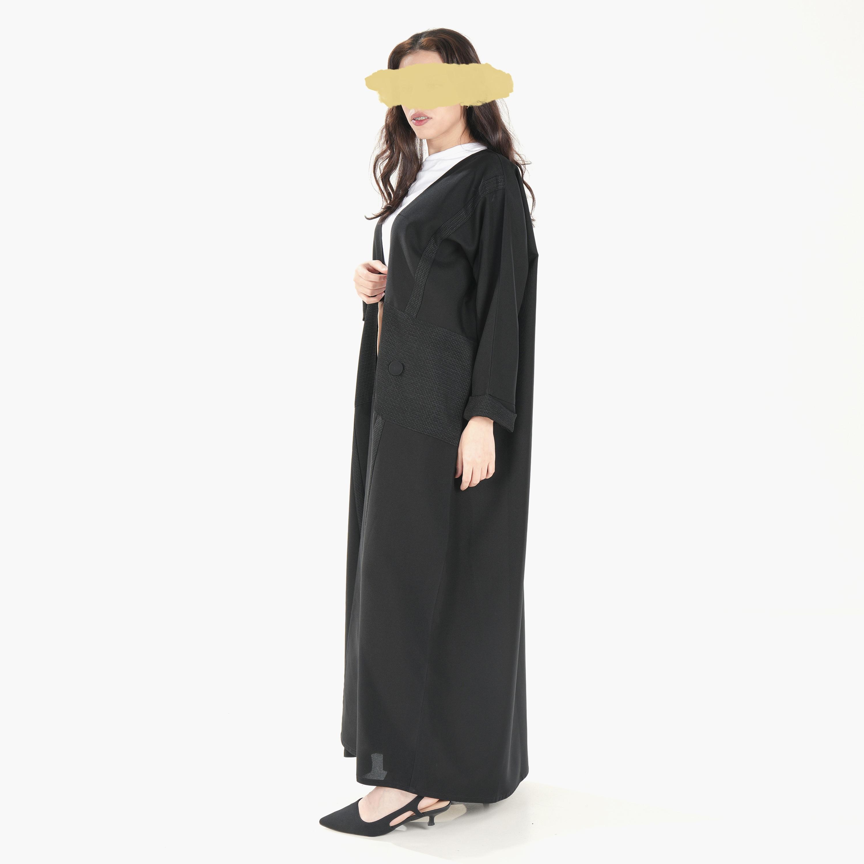 Ramshaa Textured Abaya with Hijab-women-arabicclothing-abayas-image-4