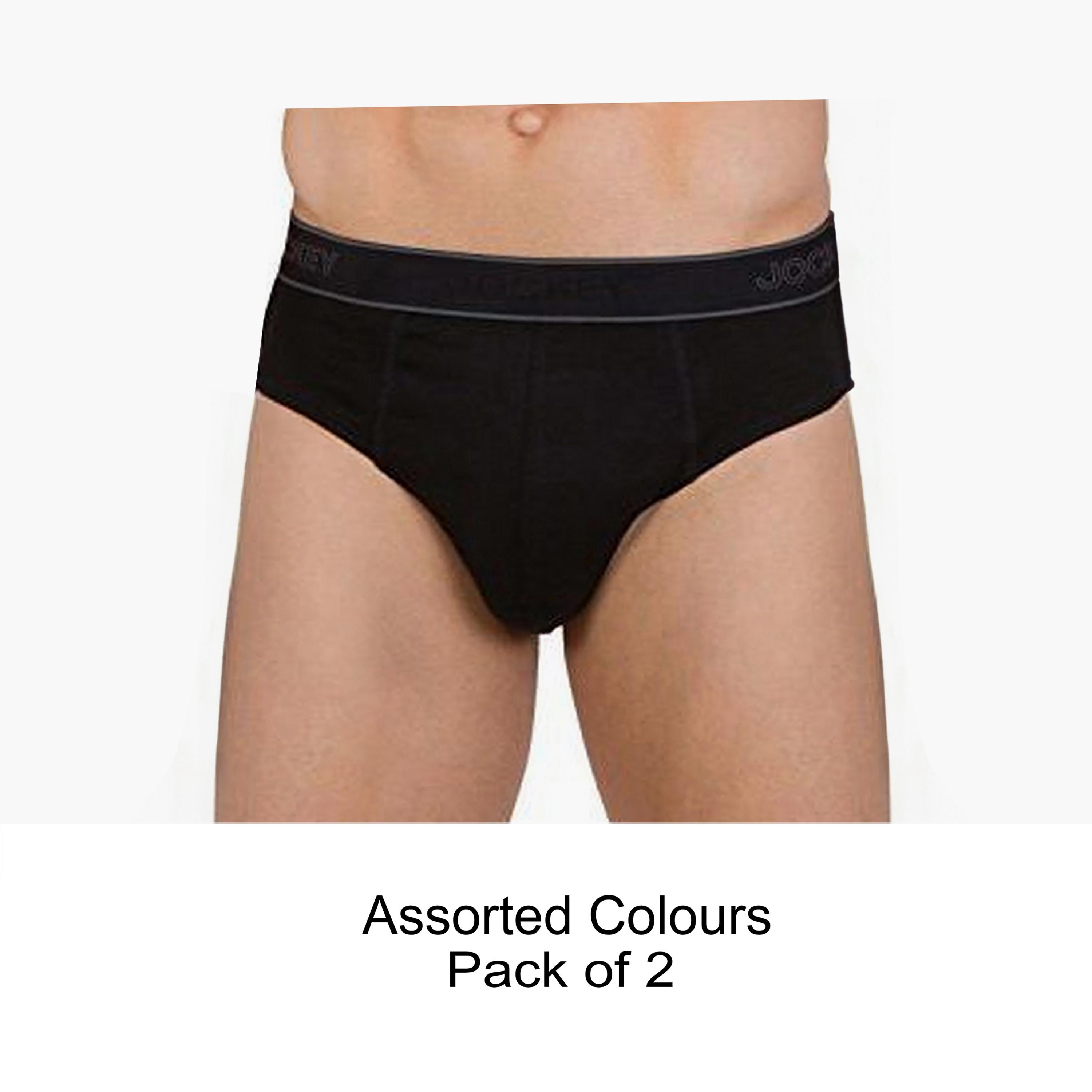 Jockey Assorted Pack of 2 Brand Print Waistband Men's Briefs-men-clothing-innerwear-underwear-image-1