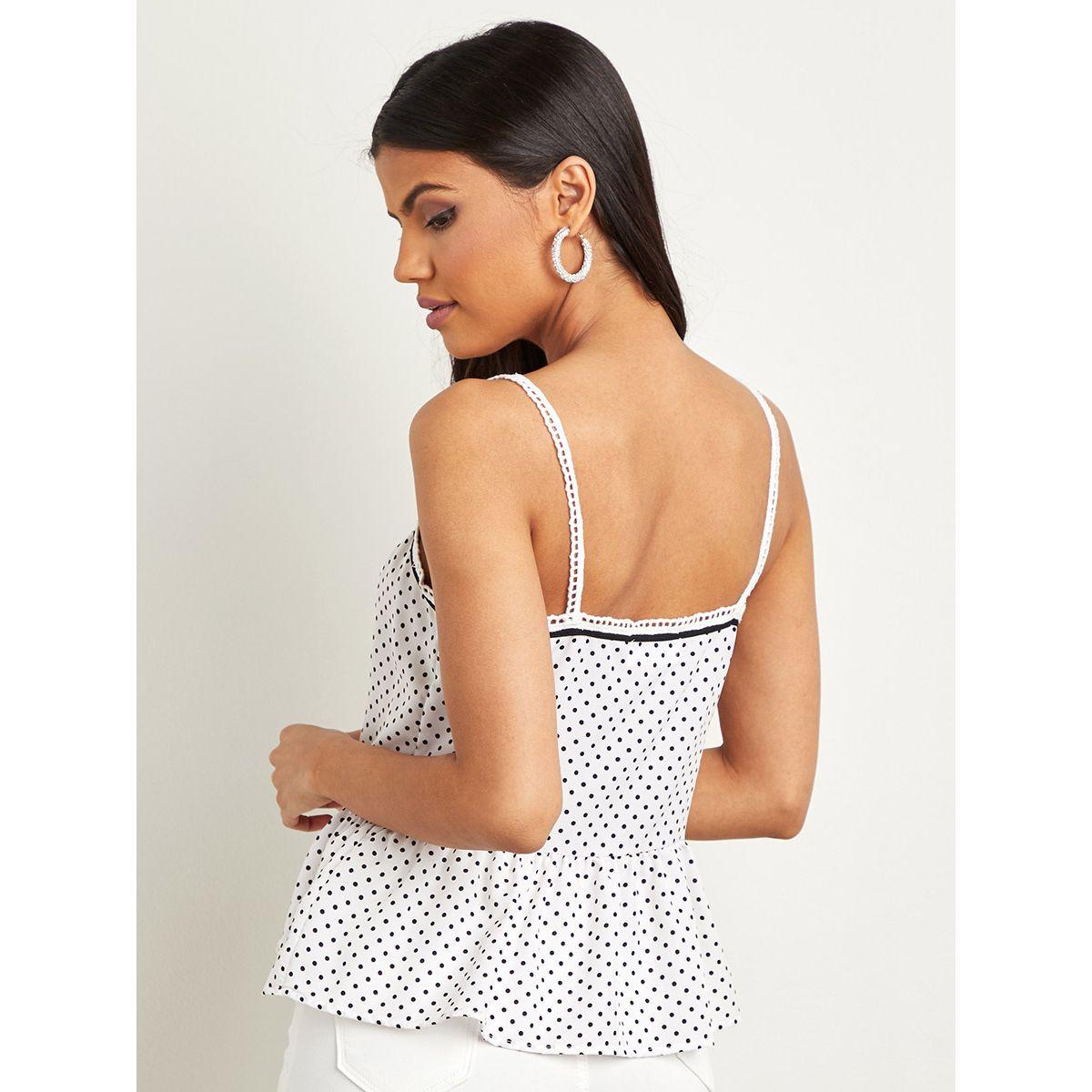 Styli Polka Dot Print Cami Top-women-clothing-tshirts-image-3