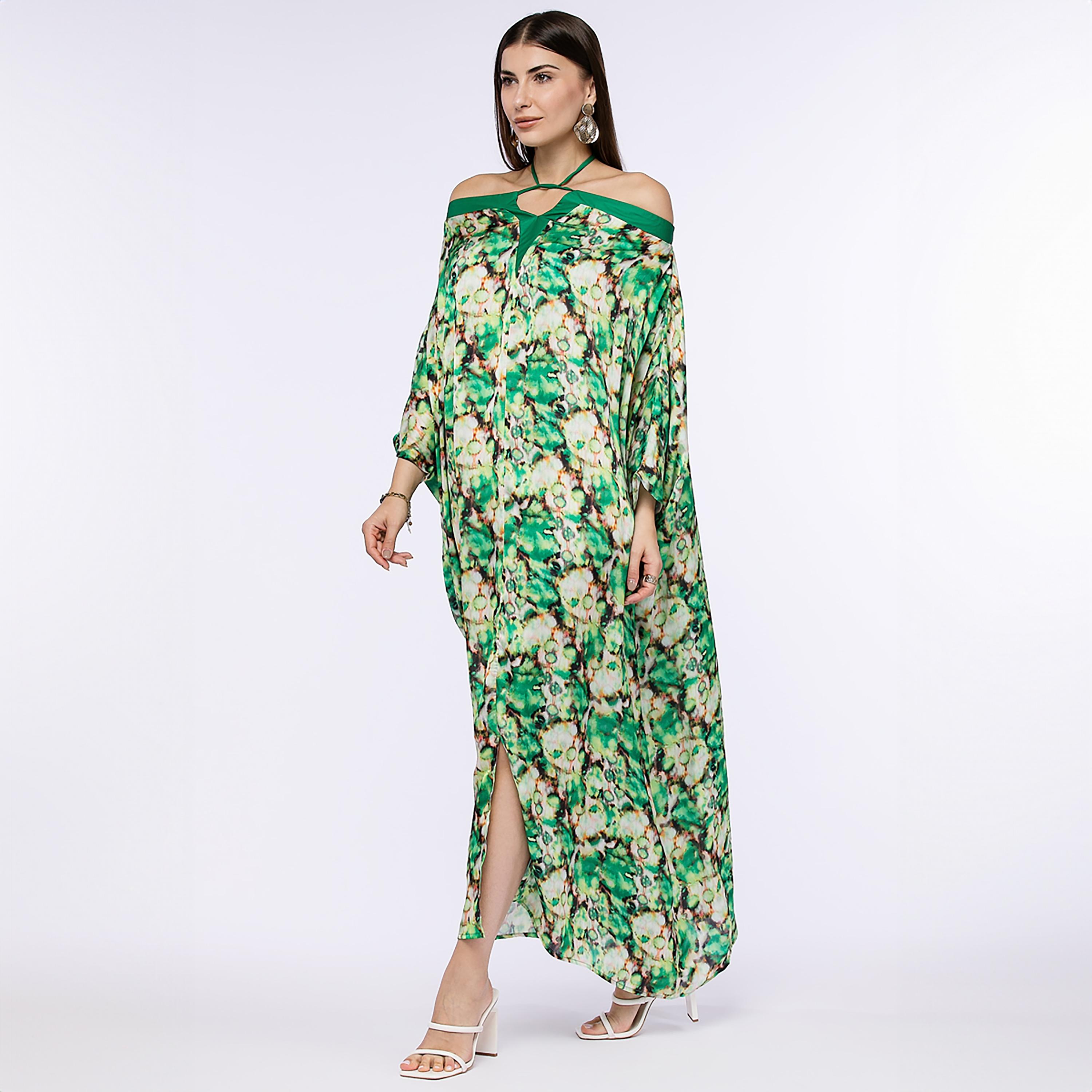 Rina Floral Halter Neck Kaftan Maxi Dress-women-clothing-dresses-image-4