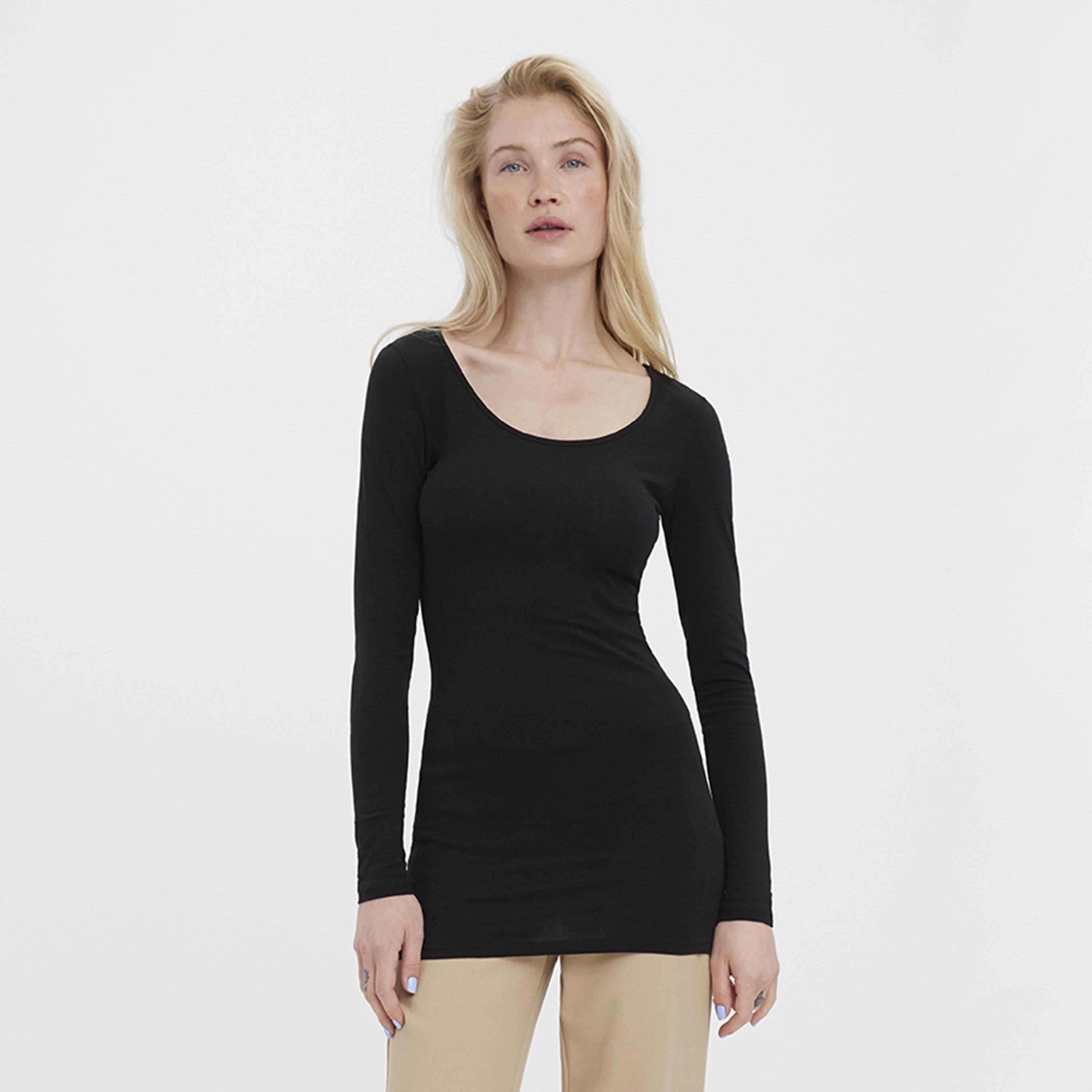 بلوزة نسائية بياقة "سكوب" واسعة من فيرو مودا-women-clothing-shirtsandblouses-blouses-image-1