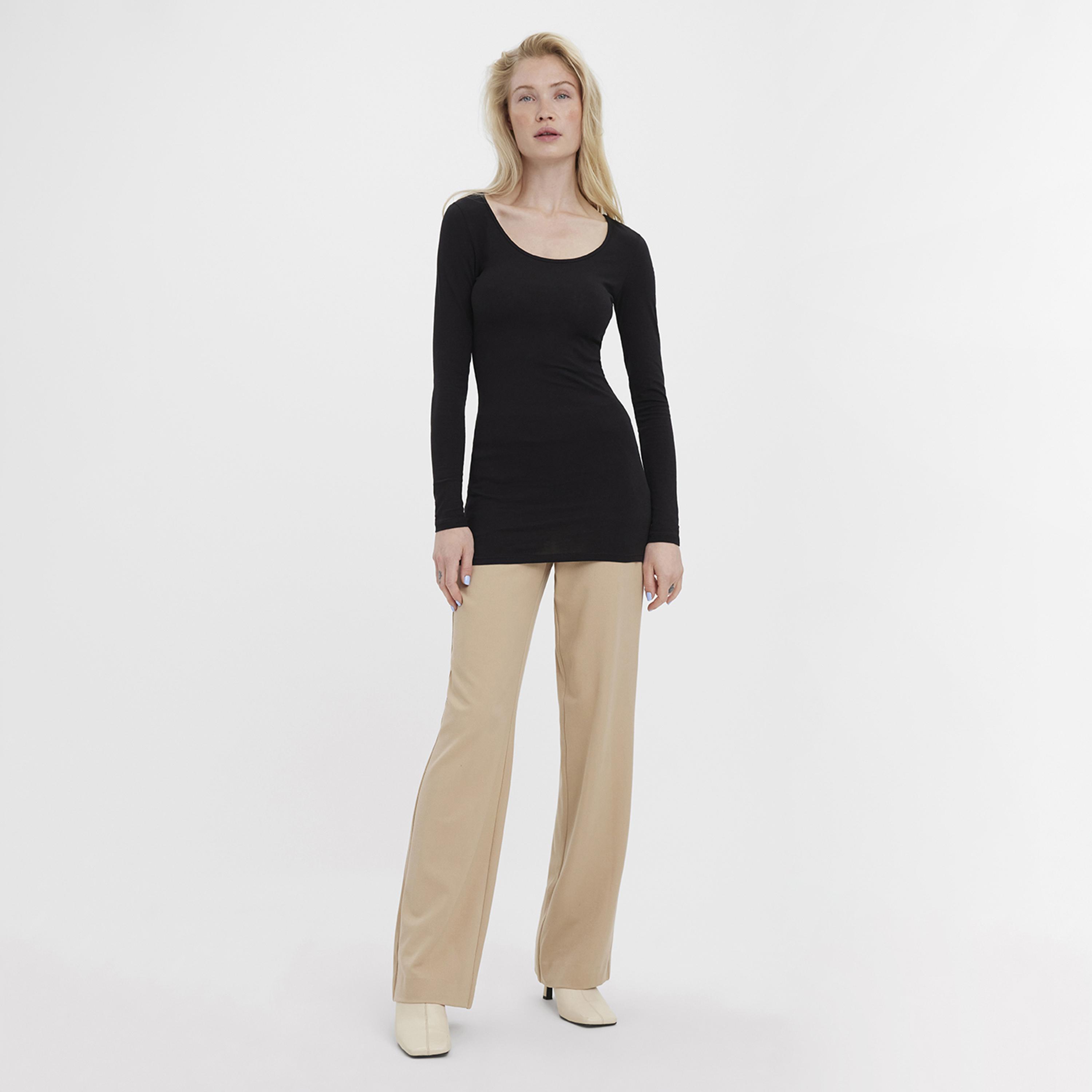 بلوزة نسائية بياقة "سكوب" واسعة من فيرو مودا-women-clothing-shirtsandblouses-blouses-image-2