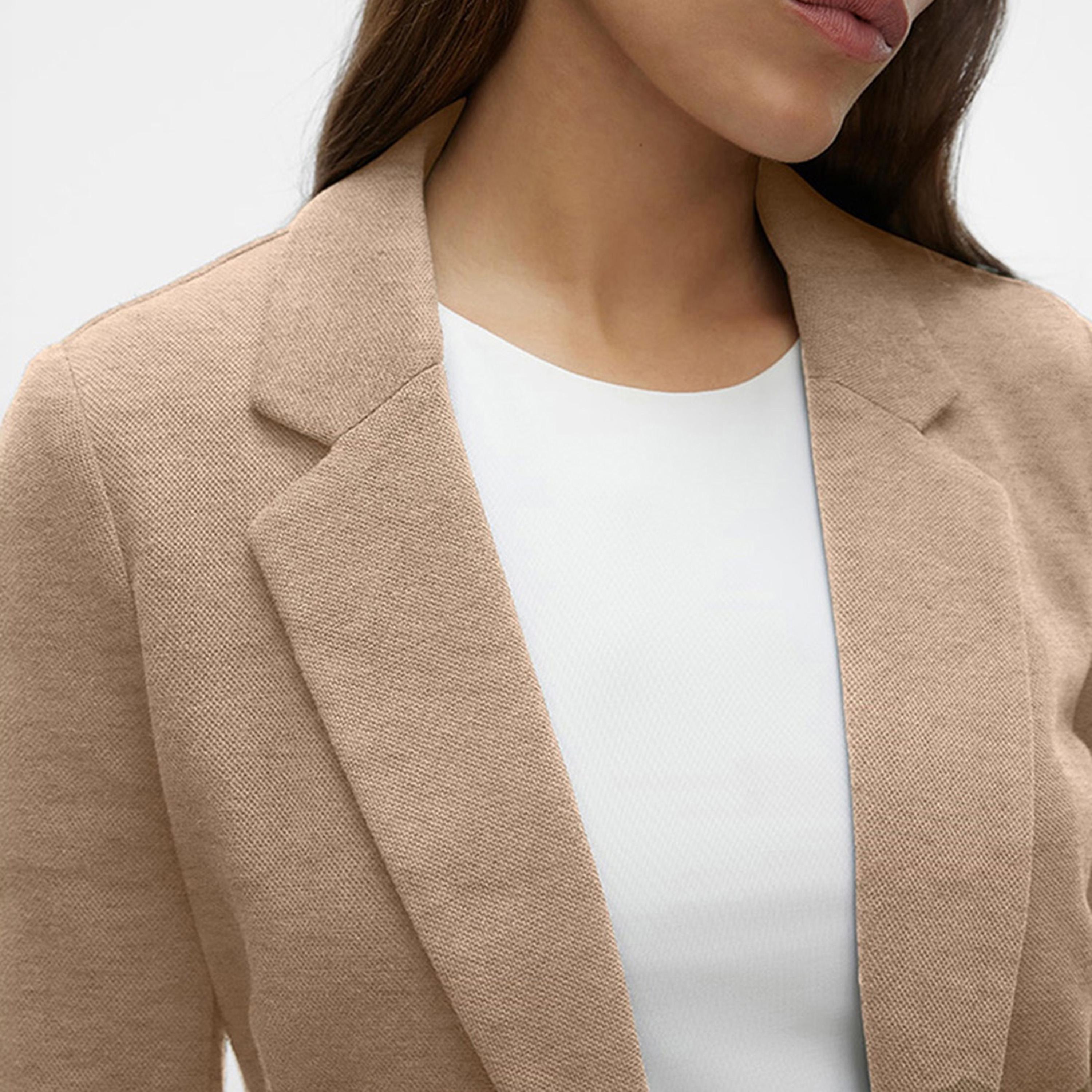 Vero Moda Beige Lapel Collared Women's Blazer-women-clothing-coatsandjackets-blazers-image-5