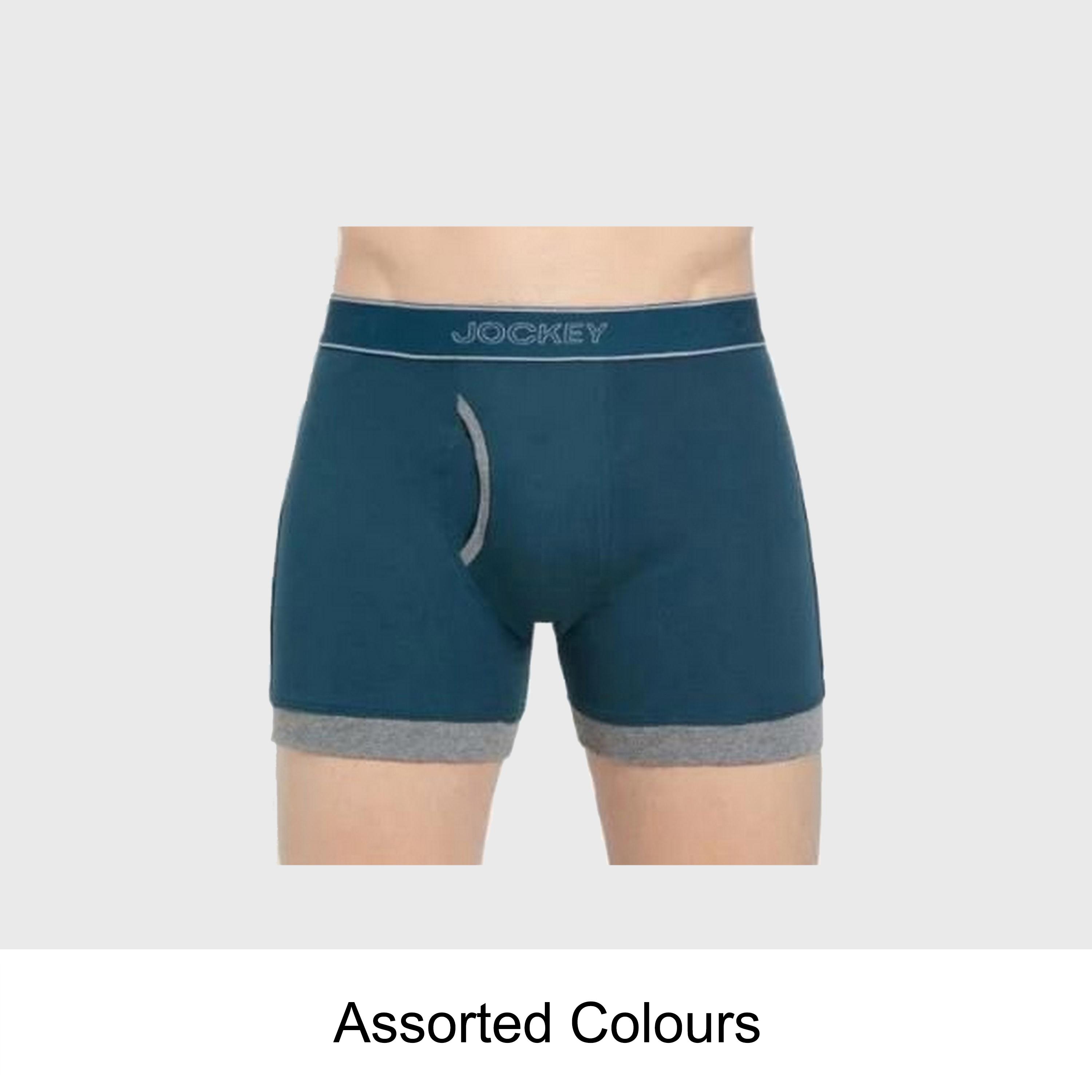 Jockey Assorted Brand Print Waistband Men's Trunks-men-clothing-innerwear-underwear-image-1
