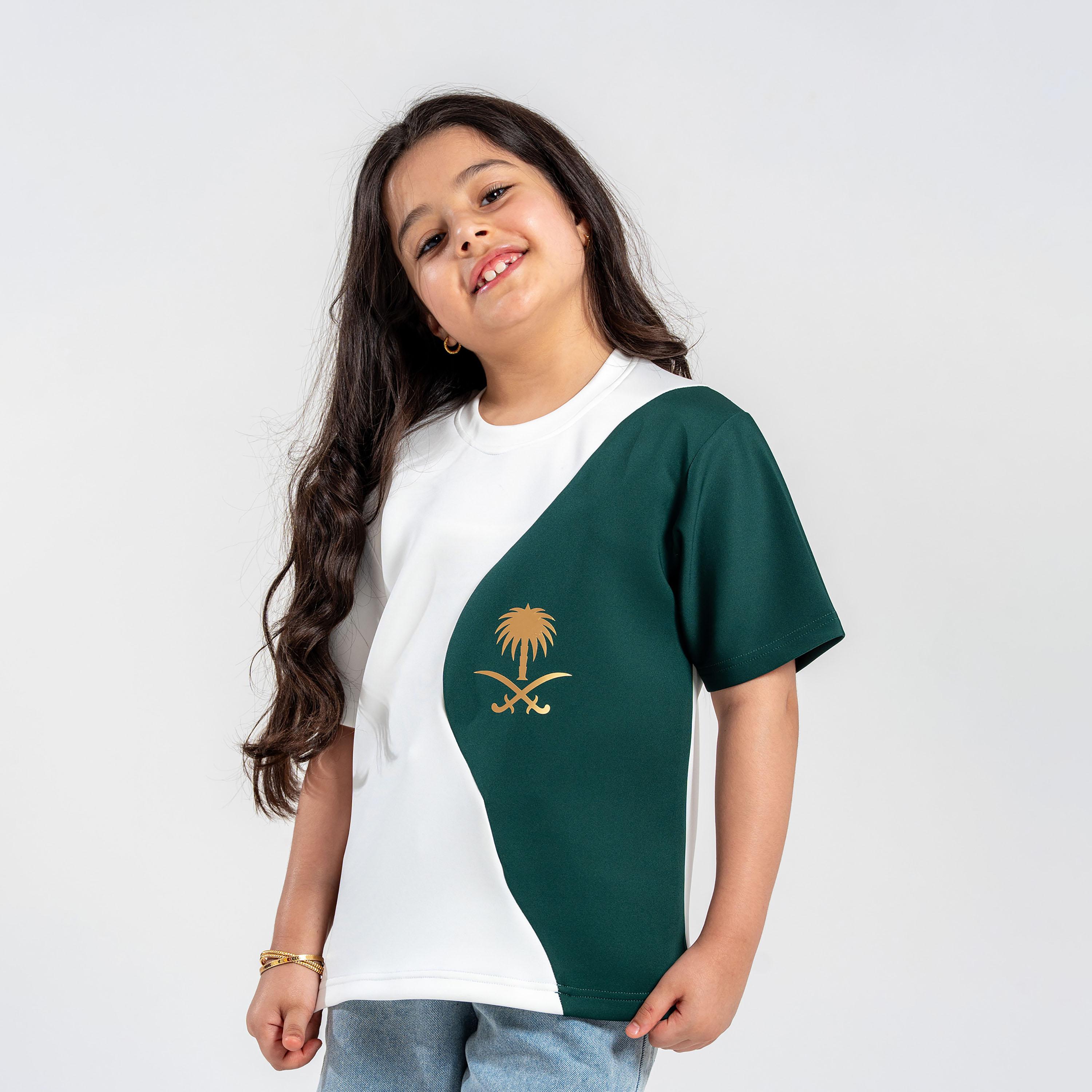 تيشيرت بألوان متعددة بأكمام قصيرة ورقبة مستديرة لليوم الوطني من سانفن-girls-clothing-tshirts-image-3