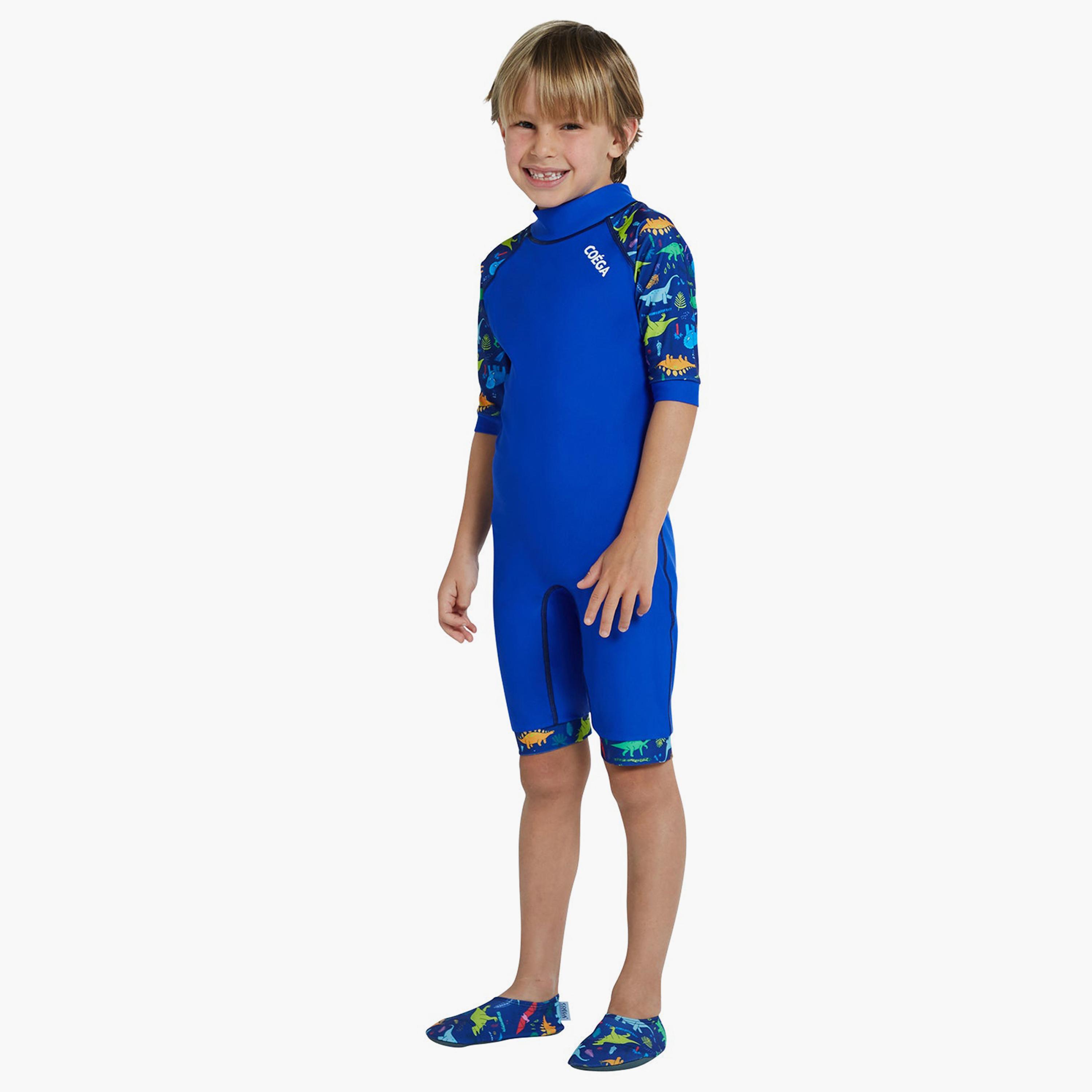 COEGA Boy's One-Piece Swimsuit, Blue Playing Dinos-boys-clothing-sportswear-swimwear-image-3