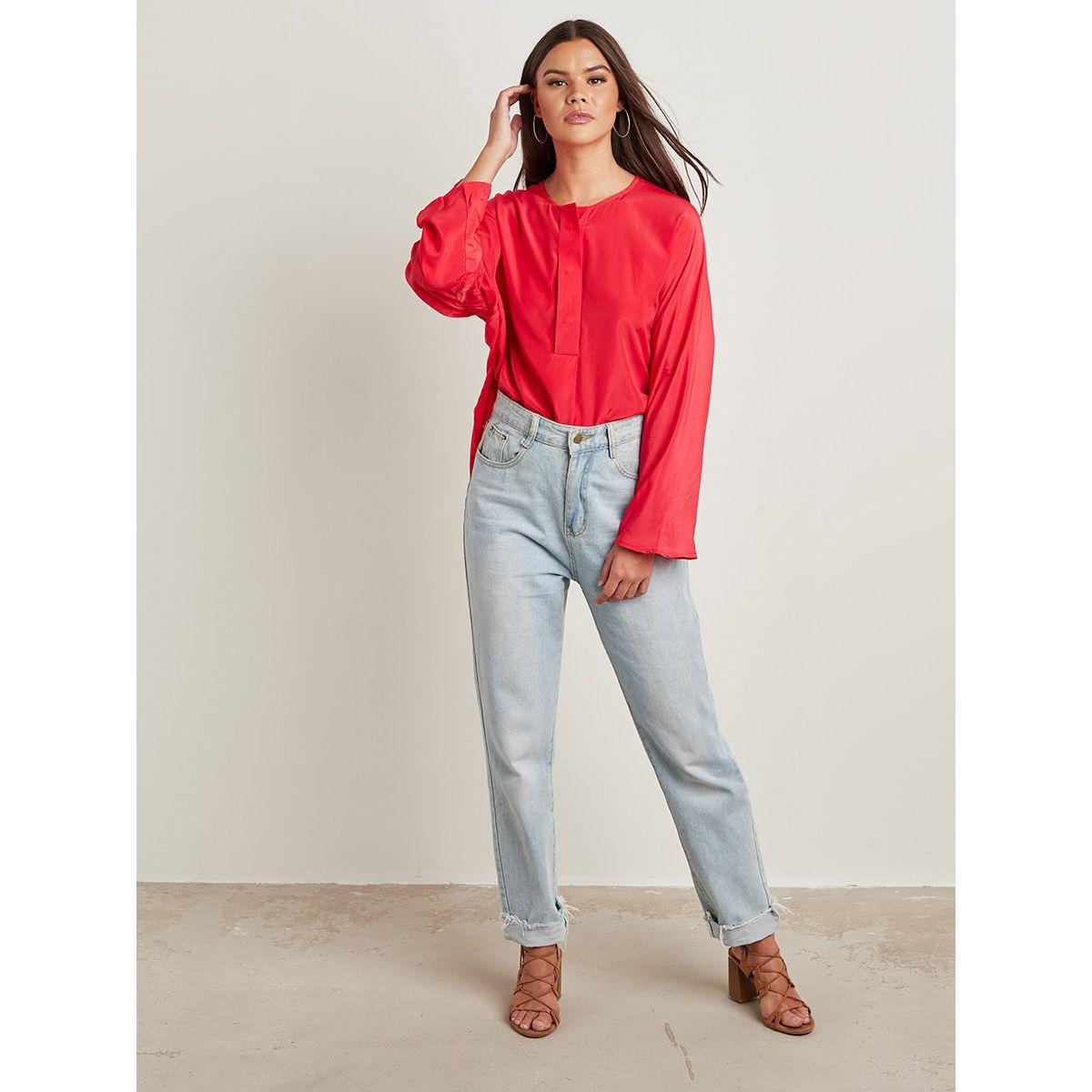 بلوزة تونيك بقصة واسعة وأكمام طويلة من ستايلي-women-clothing-shirtsandblouses-blouses-image-2