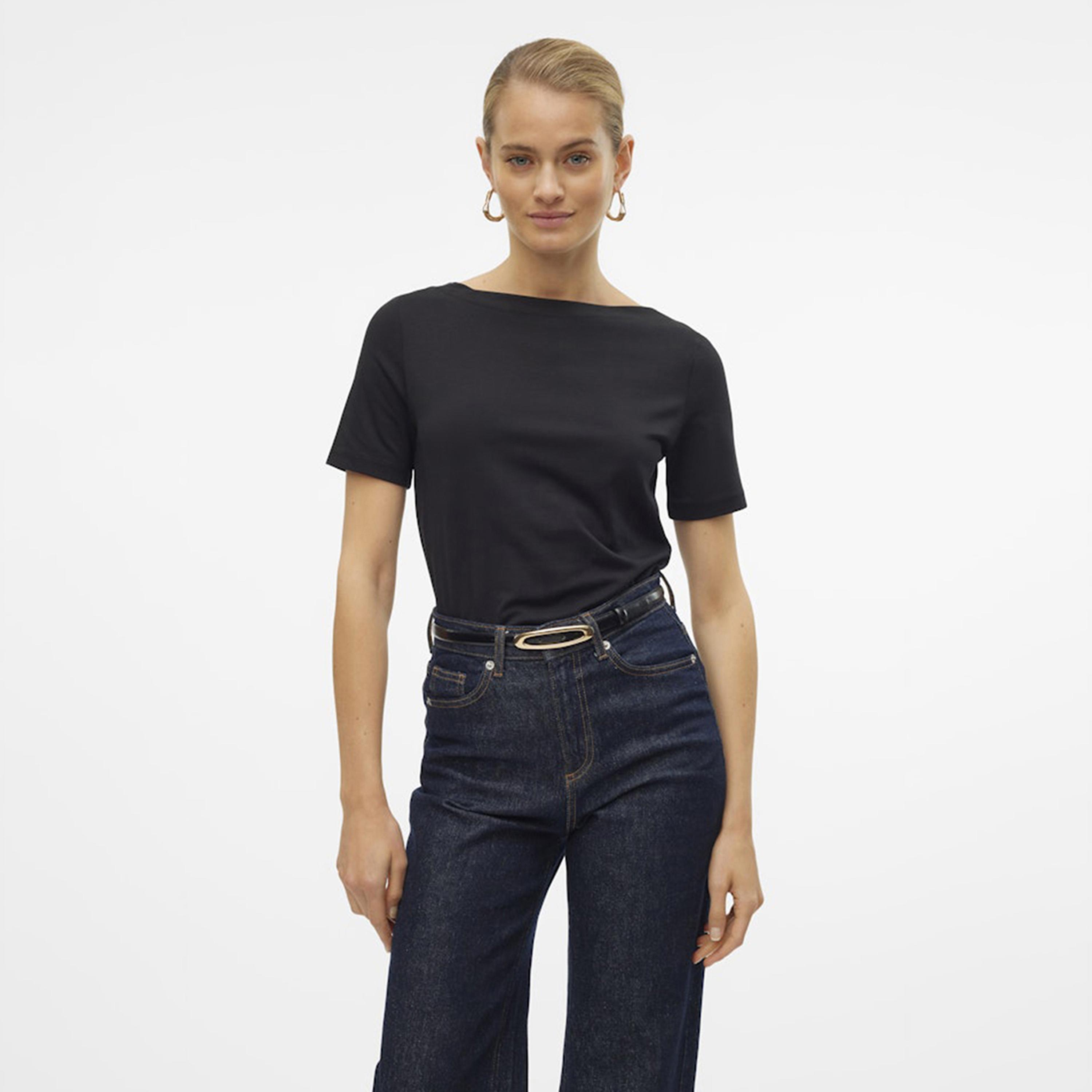 بلوزة نسائية بياقة "بوت نيك" عريضة من فيرو مودا-women-clothing-shirtsandblouses-blouses-image-1