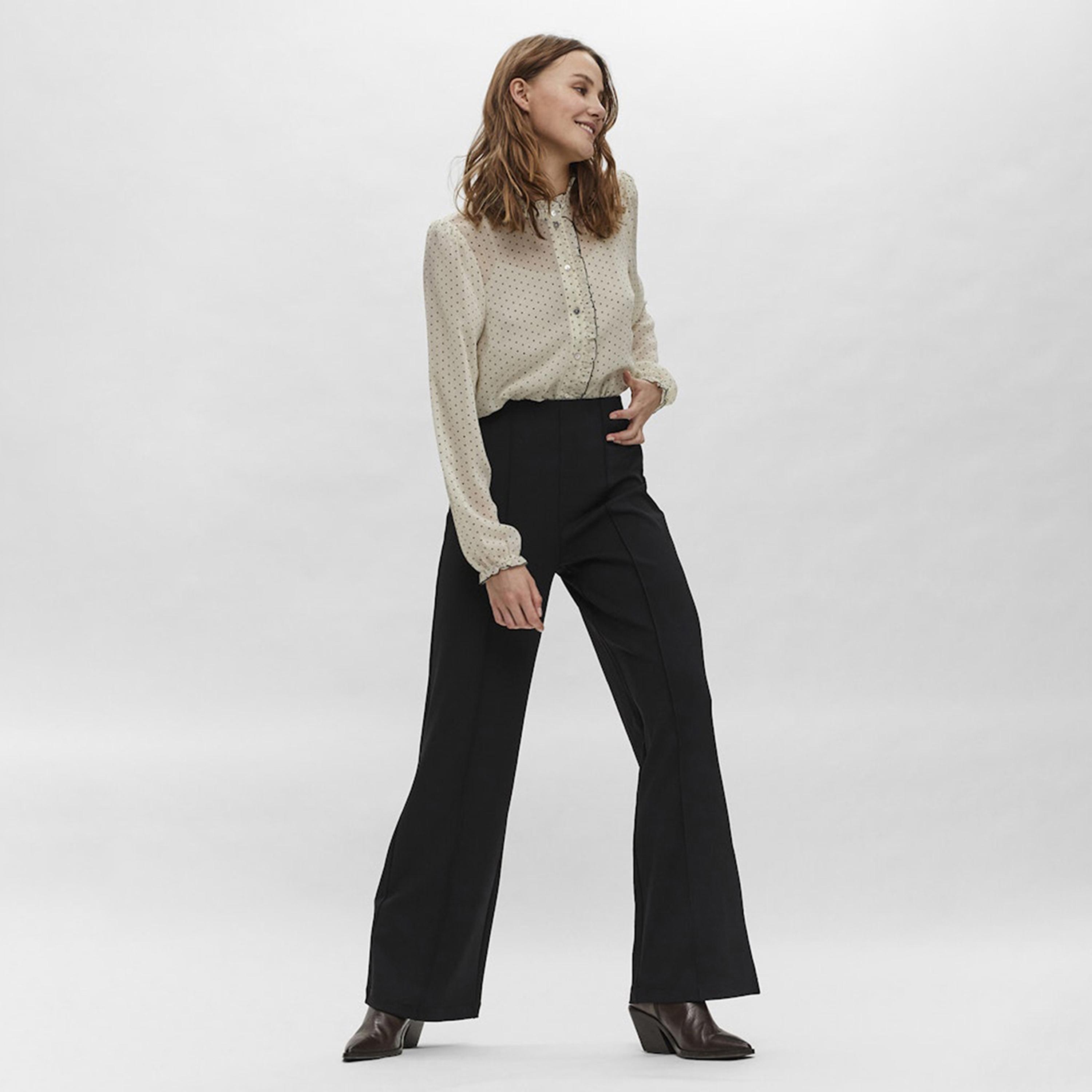 Vero Moda Black Concealed Zip Wide Leg Women's Trousers-women-clothing-bottoms-trousers-image-5