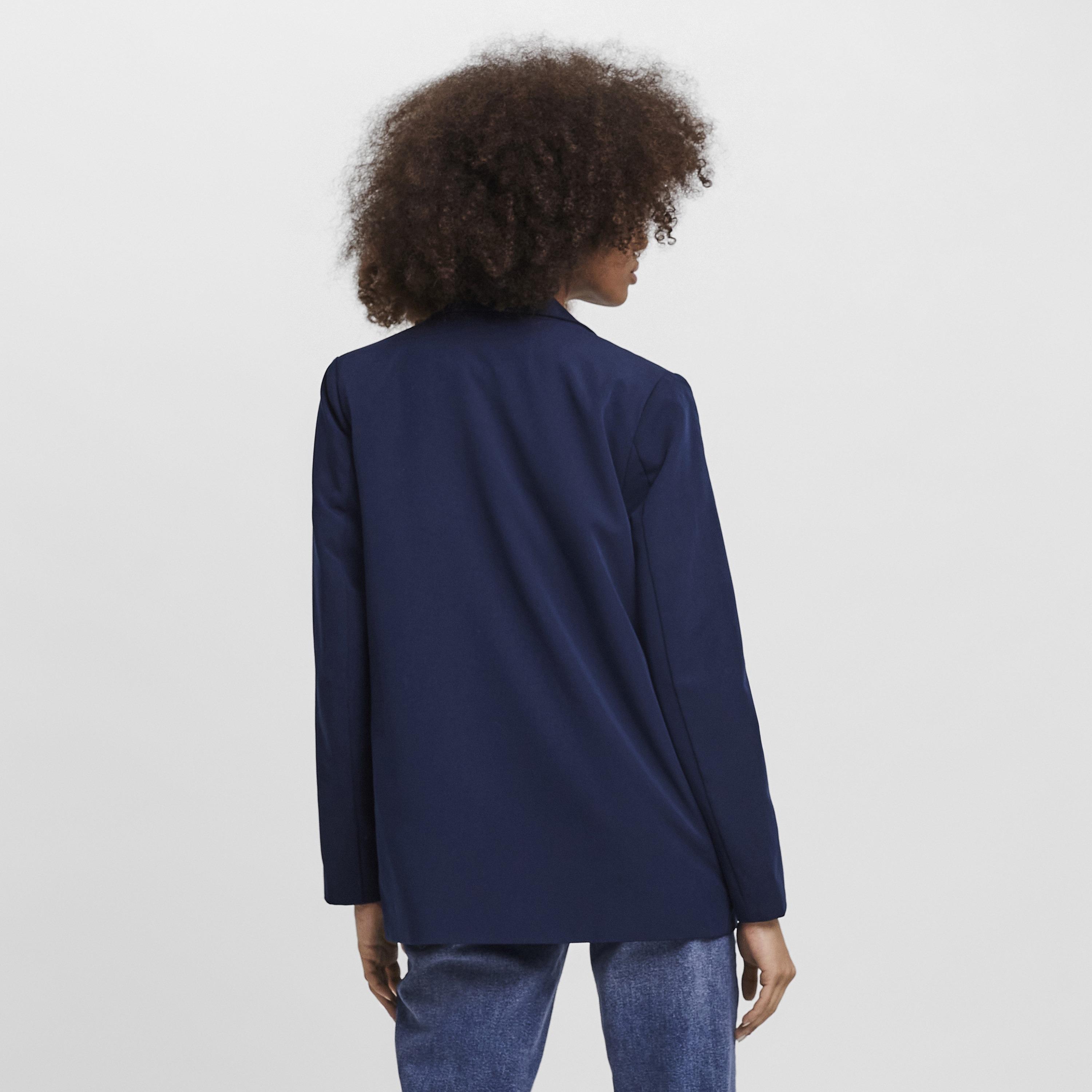 Vero Moda Blue Lapel Collared Single Breasted Women's Blazer-women-clothing-coatsandjackets-blazers-image-3