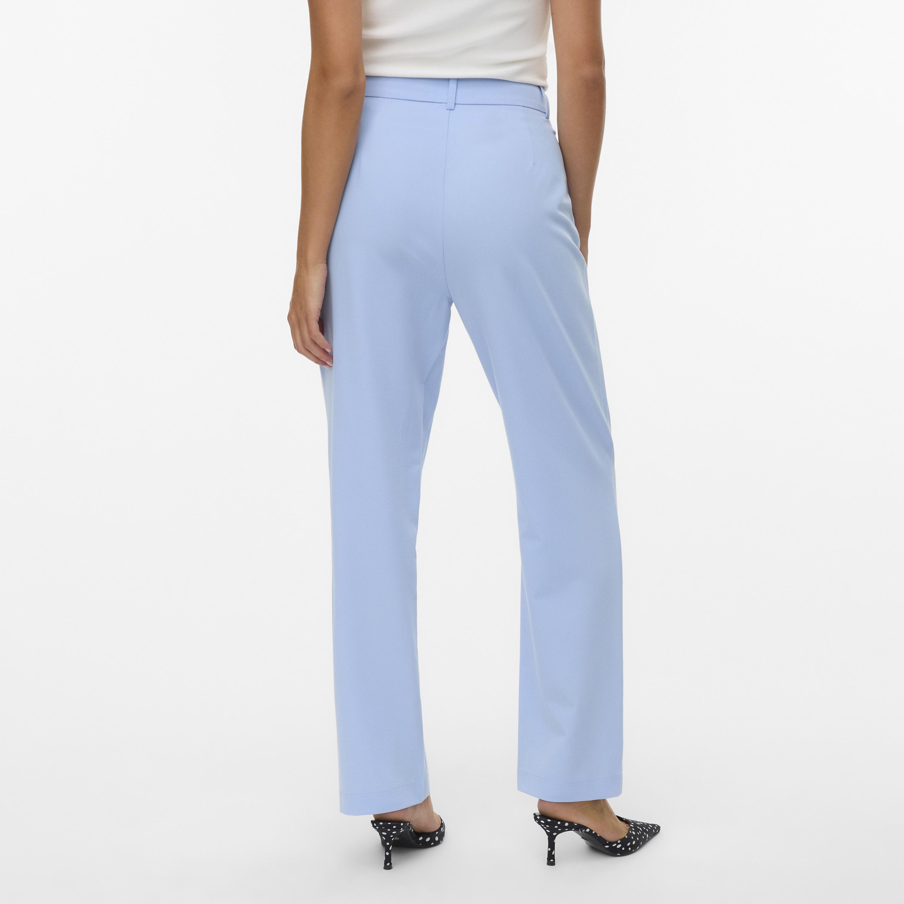 Vero Moda Blue Zip Fly Straight Women's Trousers-women-clothing-trousers-image-3