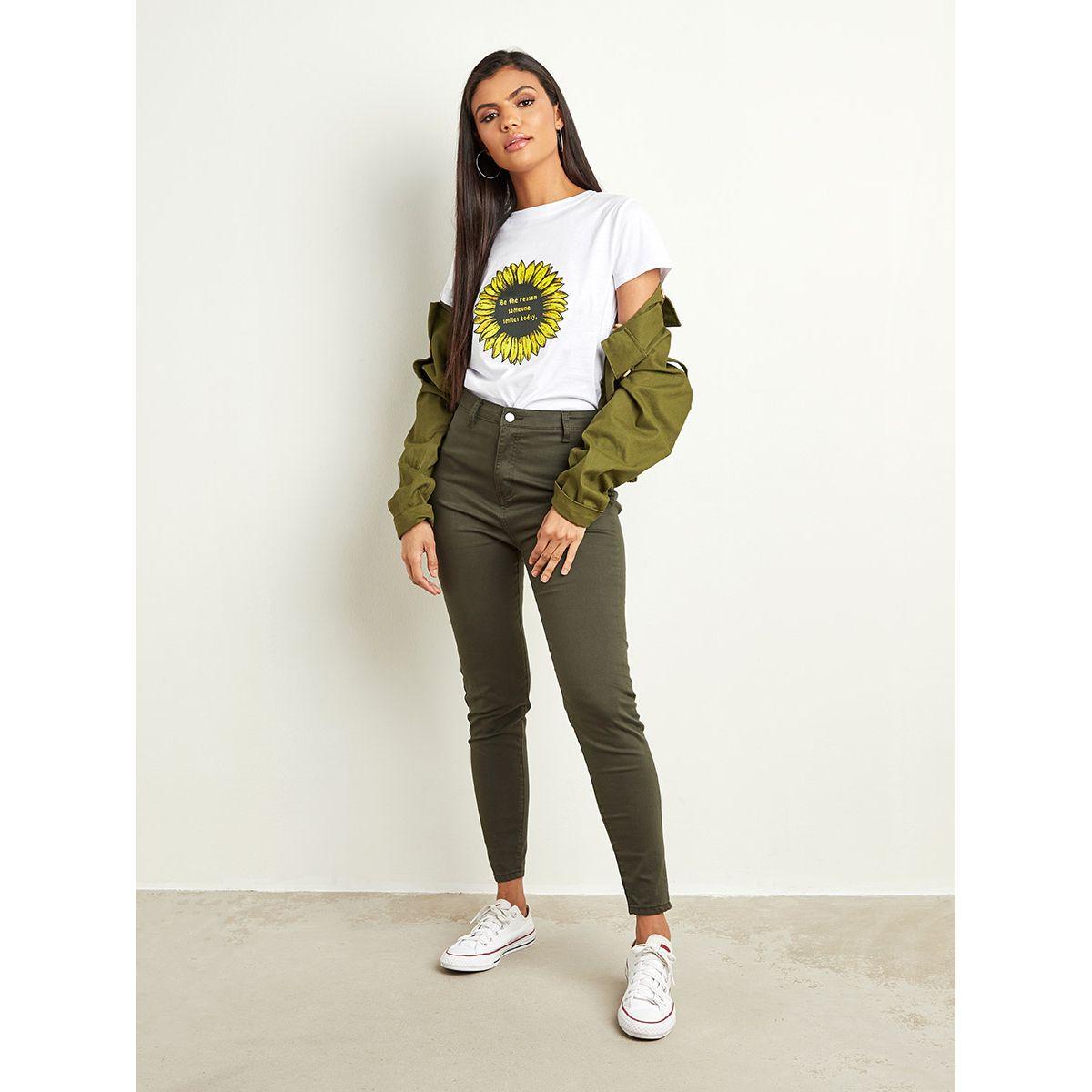 Styli Sunflower Graphic Printed Regular Fit T-shirt-women-clothing-tshirts-image-3