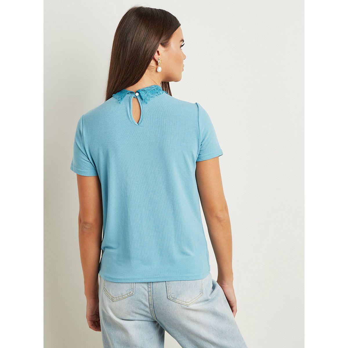 Styli Solid High Neck Lace Detail Top-women-clothing-shirtsandblouses-blouses-image-3