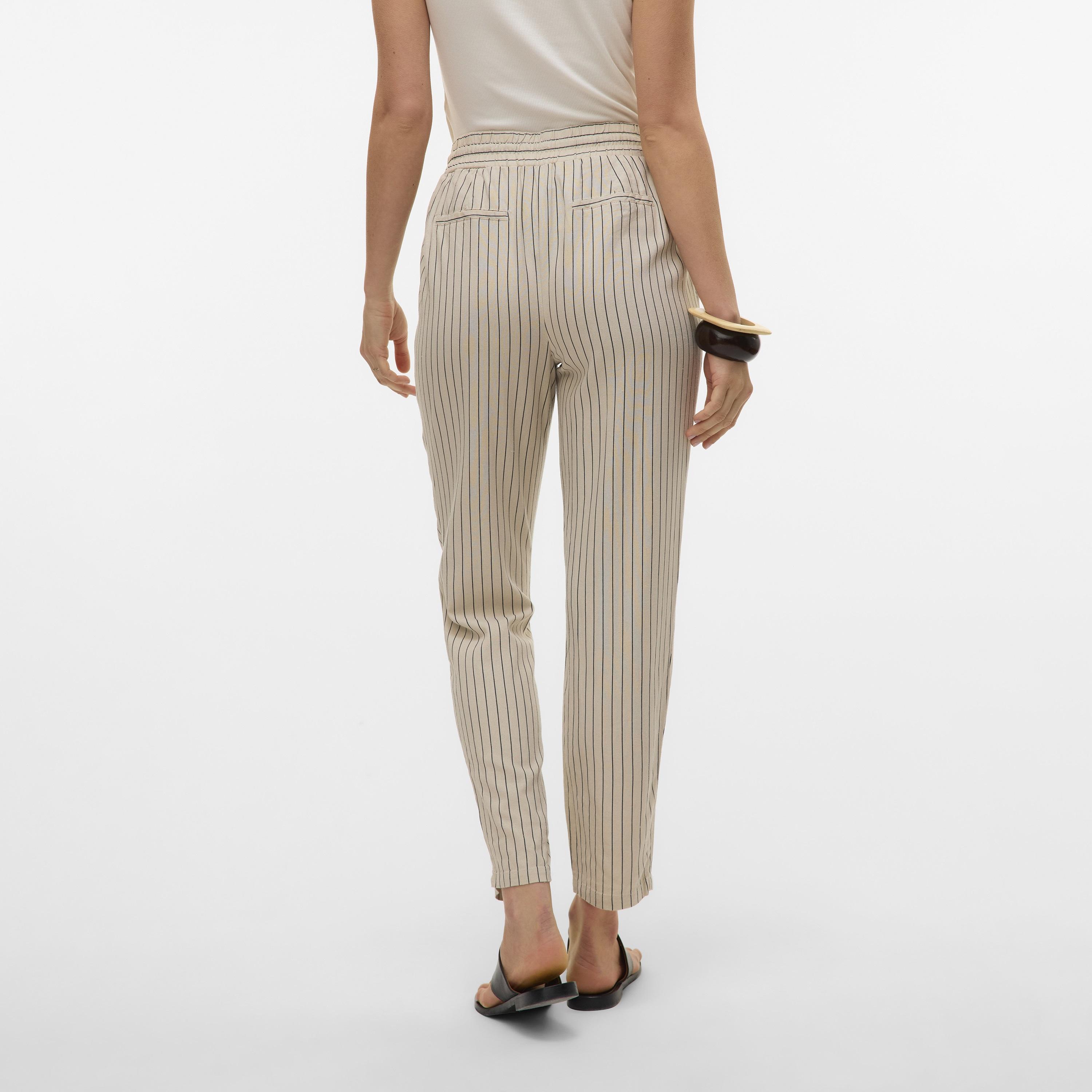 Vero Moda Striped Drawstring Waist Tapered Women's Trousers-women-clothing-trousers-image-4