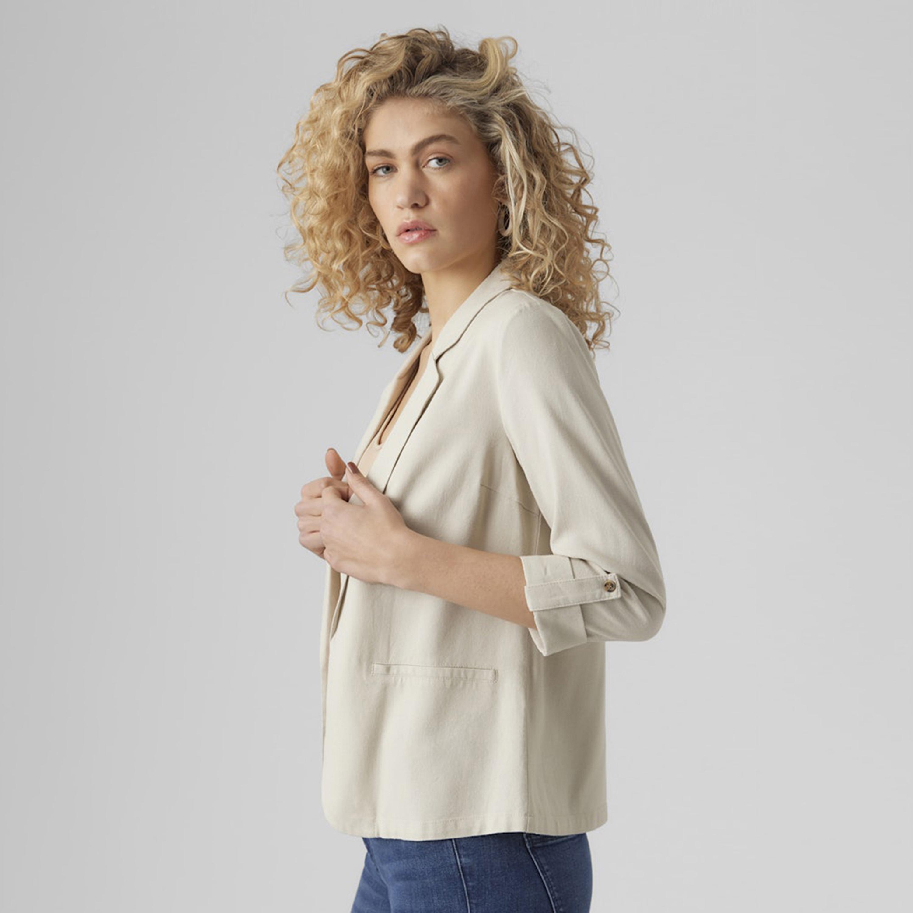 Vero Moda Lapel Collar Roll-Up Sleeves Women's Blazer-women-clothing-coatsandjackets-blazers-image-4