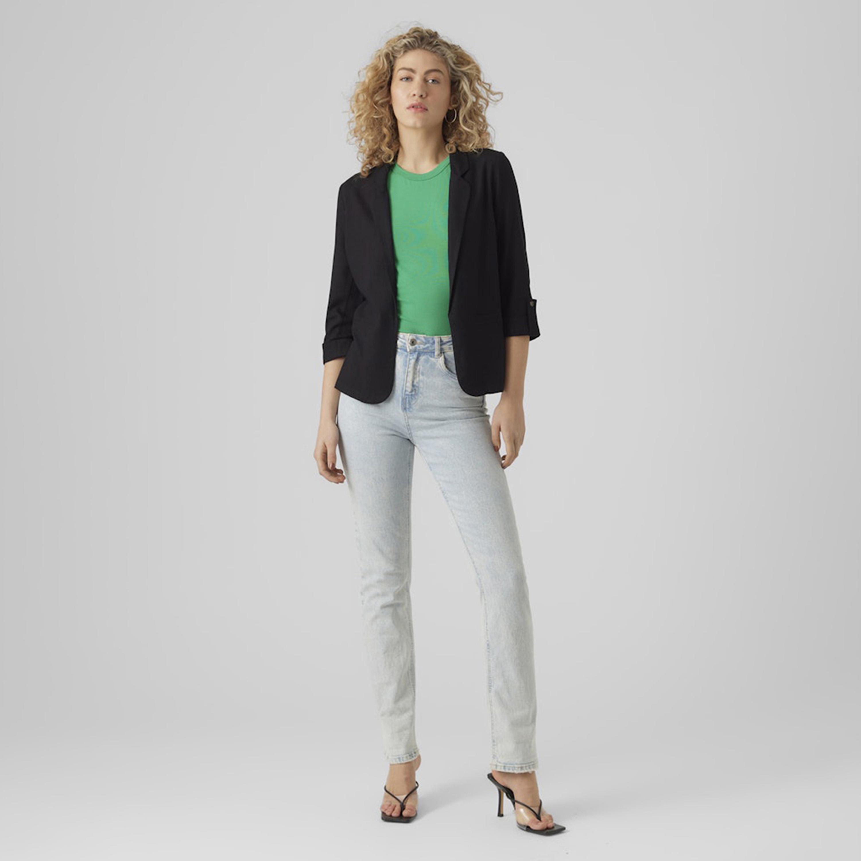 بليزر نسائي بياقة "لابيل" وأكمام قابلة للطي من فيرو مودا-women-clothing-coatsandjackets-blazers-image-6