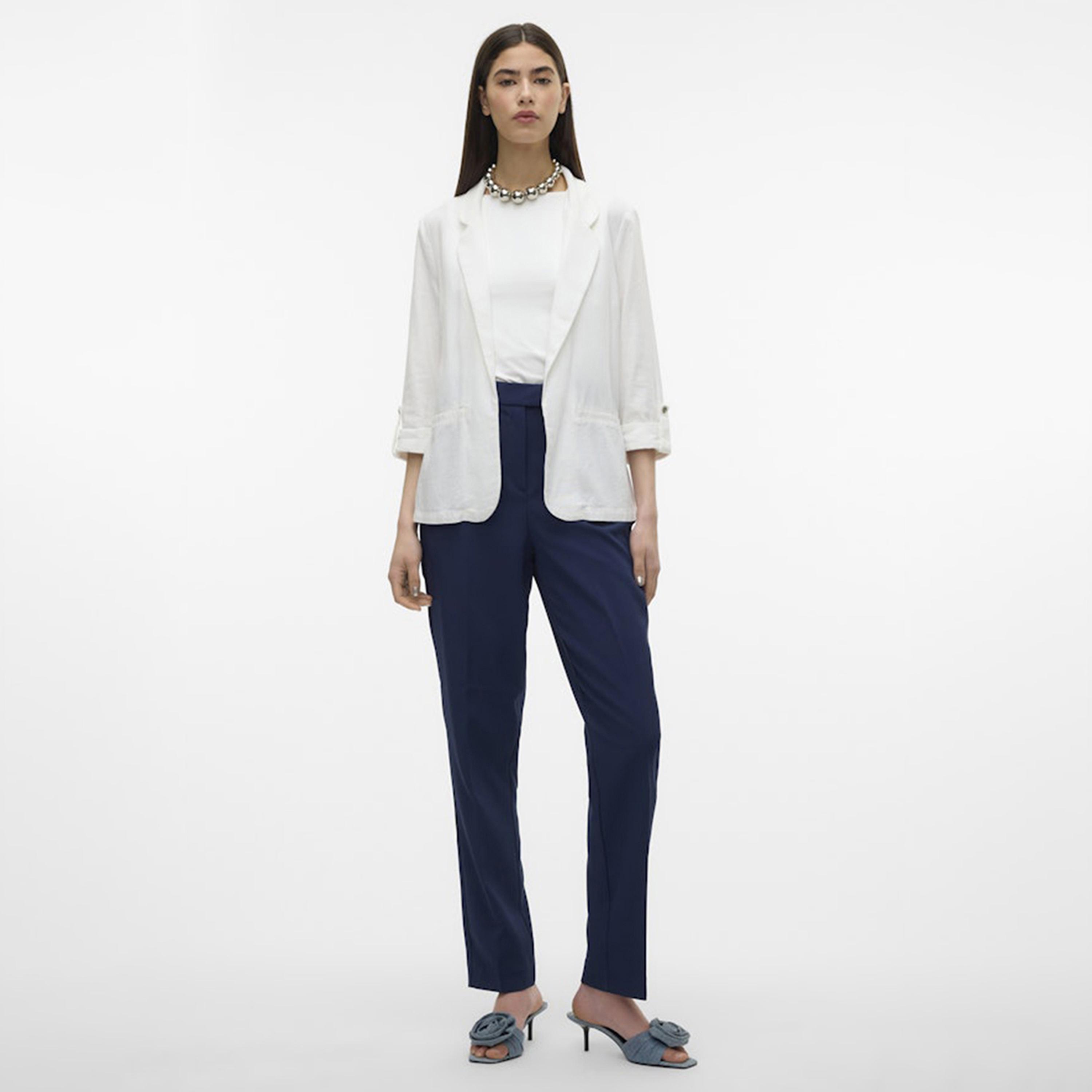 بليزر نسائي بياقة "لابيل" وأكمام قابلة للطي من فيرو مودا-women-clothing-coatsandjackets-blazers-image-10