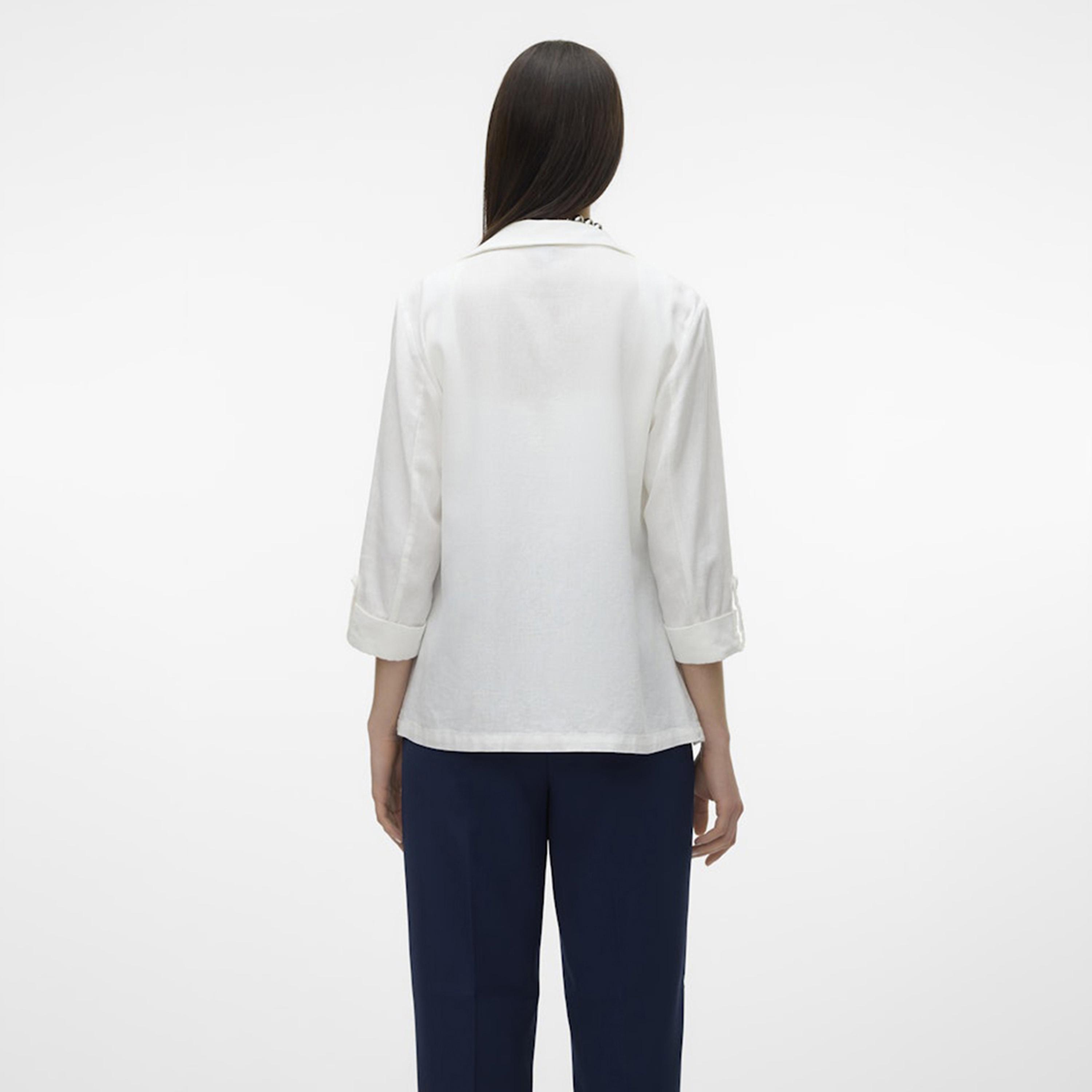 بليزر نسائي بياقة "لابيل" وأكمام قابلة للطي من فيرو مودا-women-clothing-coatsandjackets-blazers-image-11