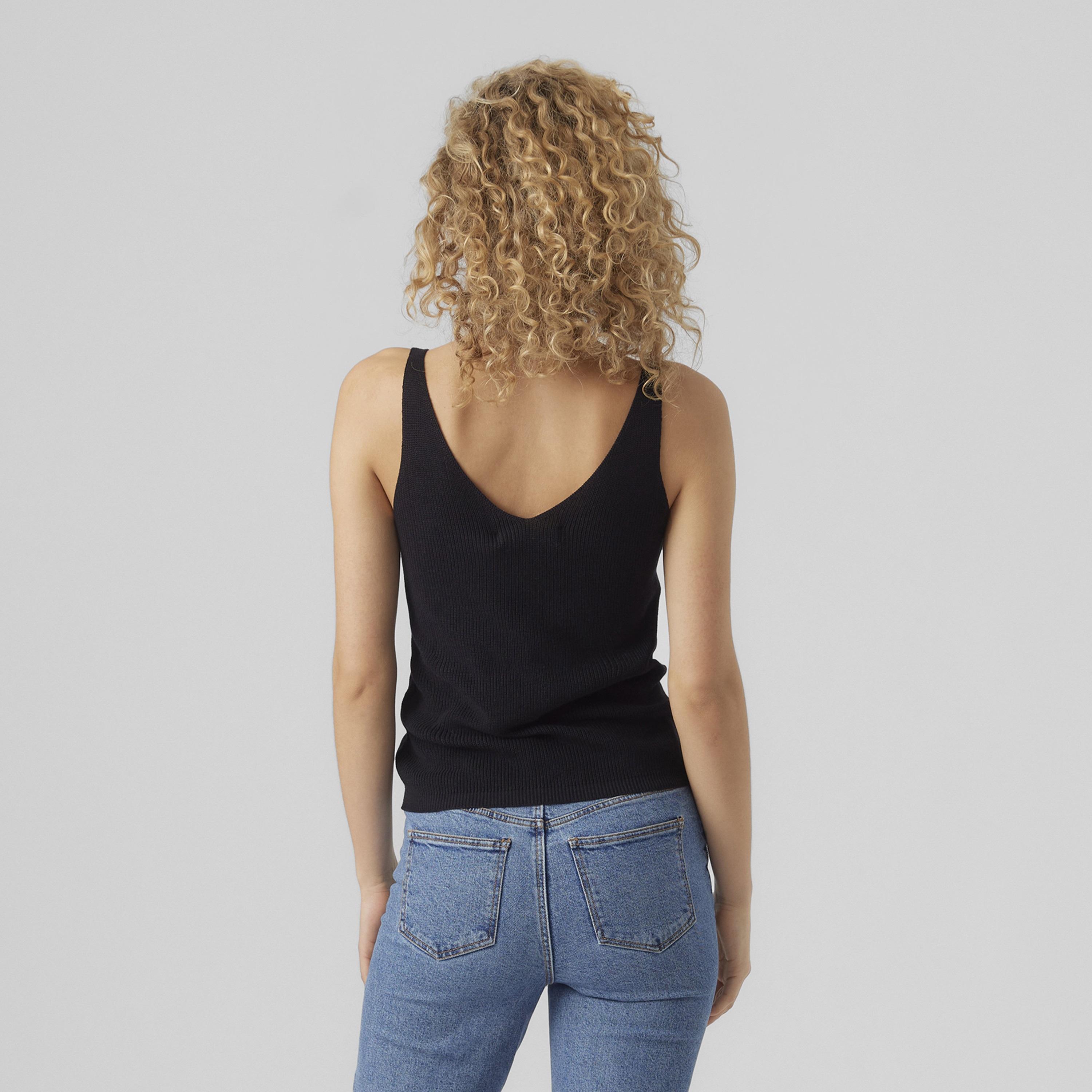 Vero Moda Black Ribbed Women's Knit Tank Top-women-clothing-shirtsandblouses-blouses-image-3