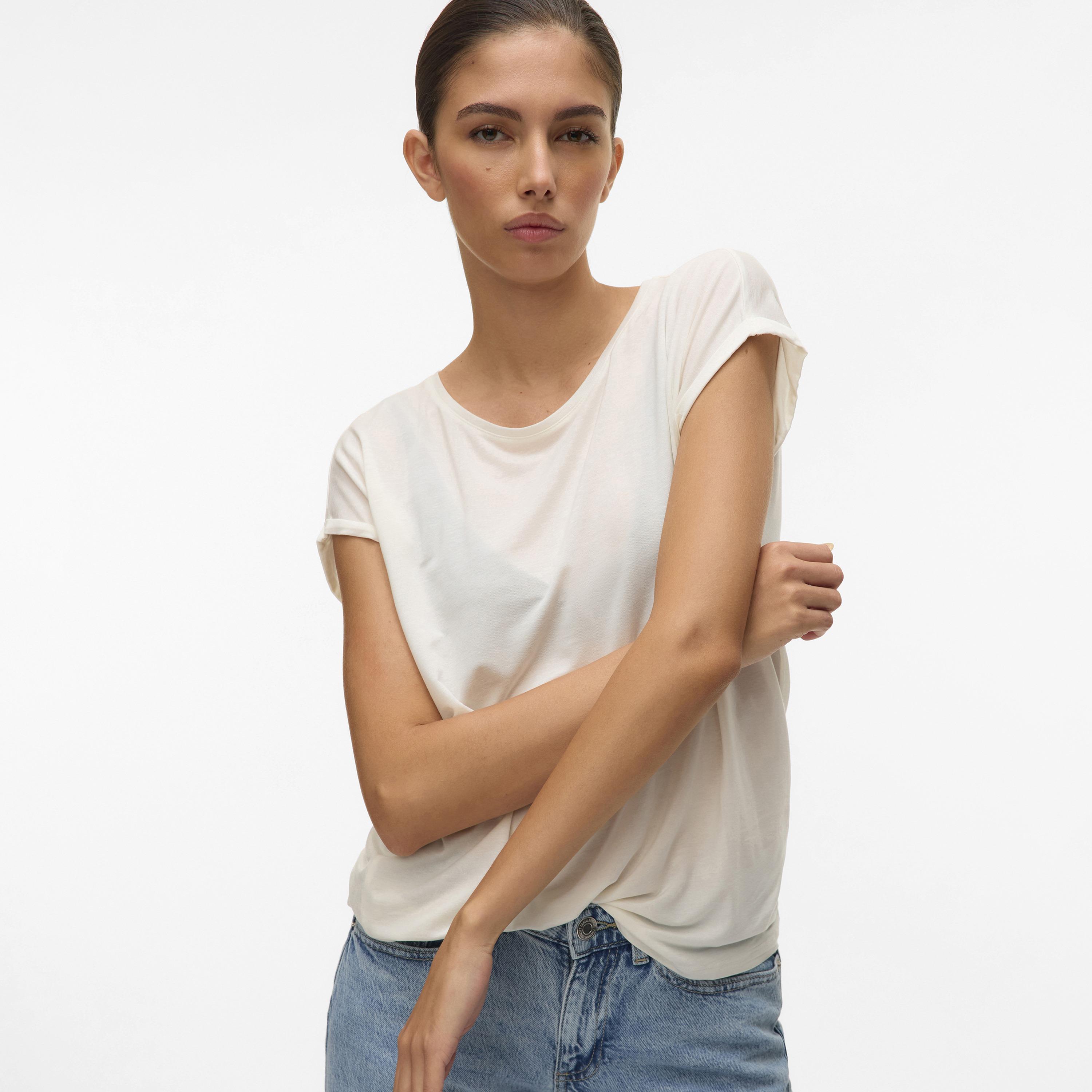 تيشيرت حريمي باللون الأبيض من فيرو مودا-women-clothing-tshirts-image-4