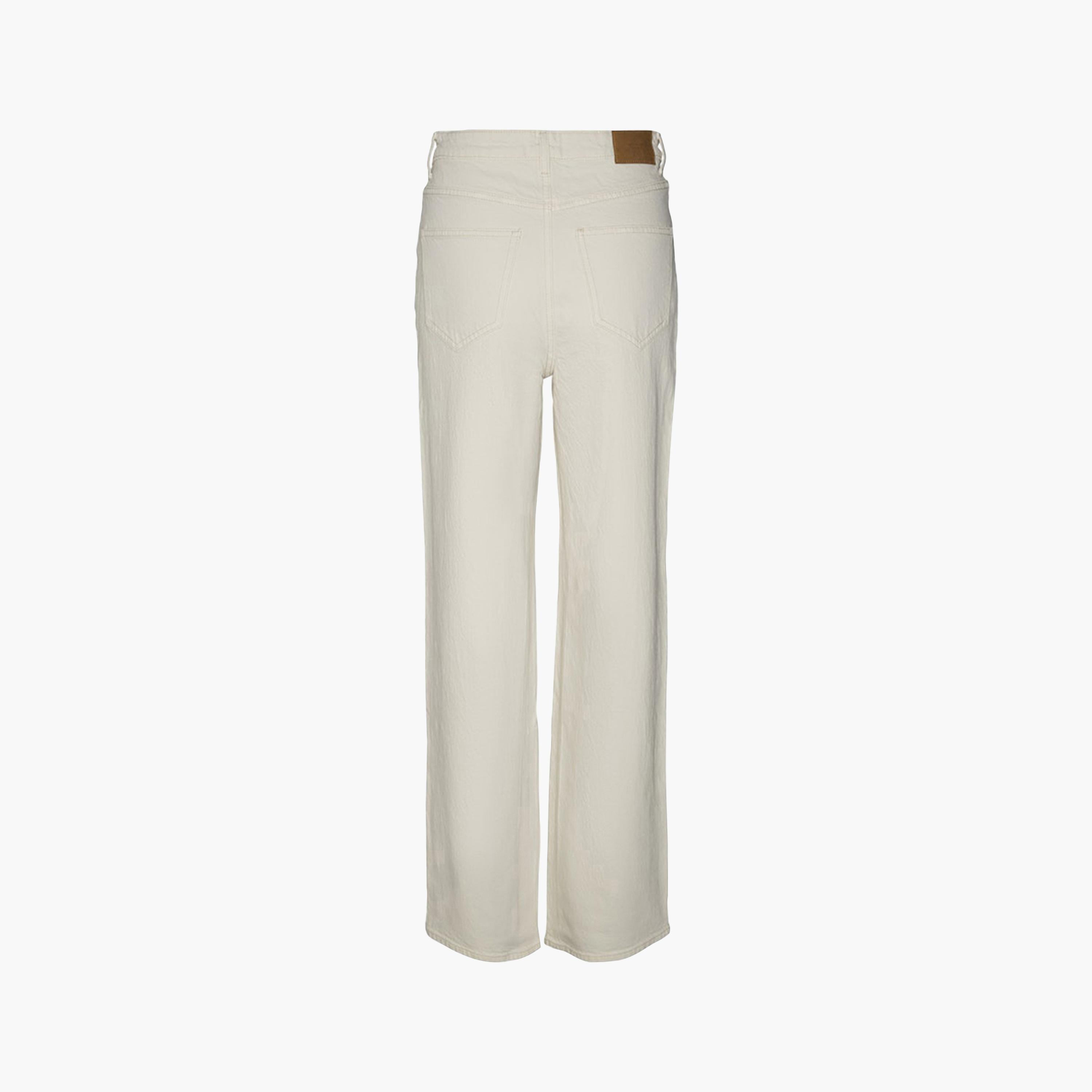 Vero Moda Ecru Button and Zip Fly Wide Leg Women's Jeans-women-clothing-bottoms-jeans-image-6