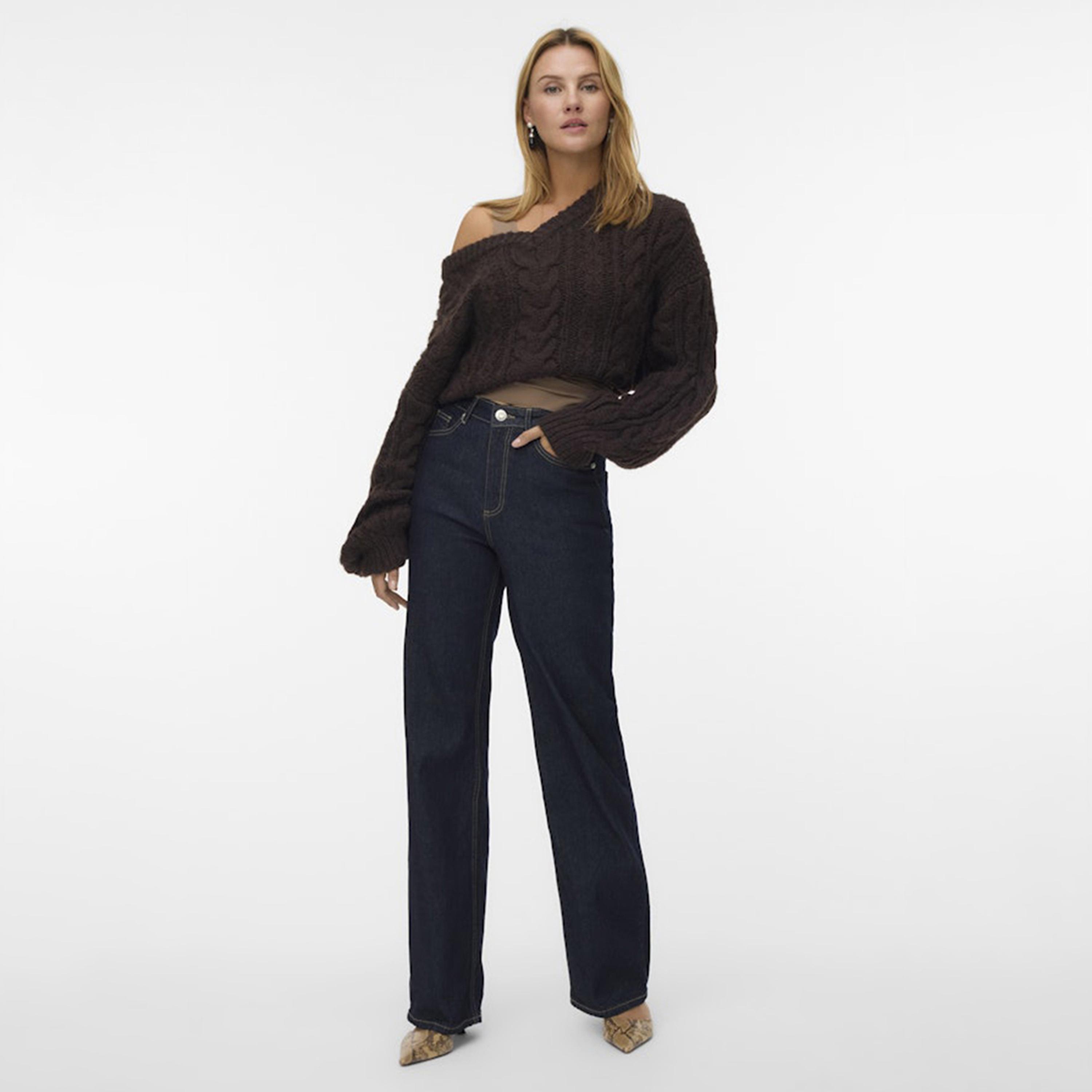 بنطلون جينز نسائي واسع الساق بزر وسحاب بلون أزرق من فيرو مودا-women-clothing-bottoms-jeans-image-2