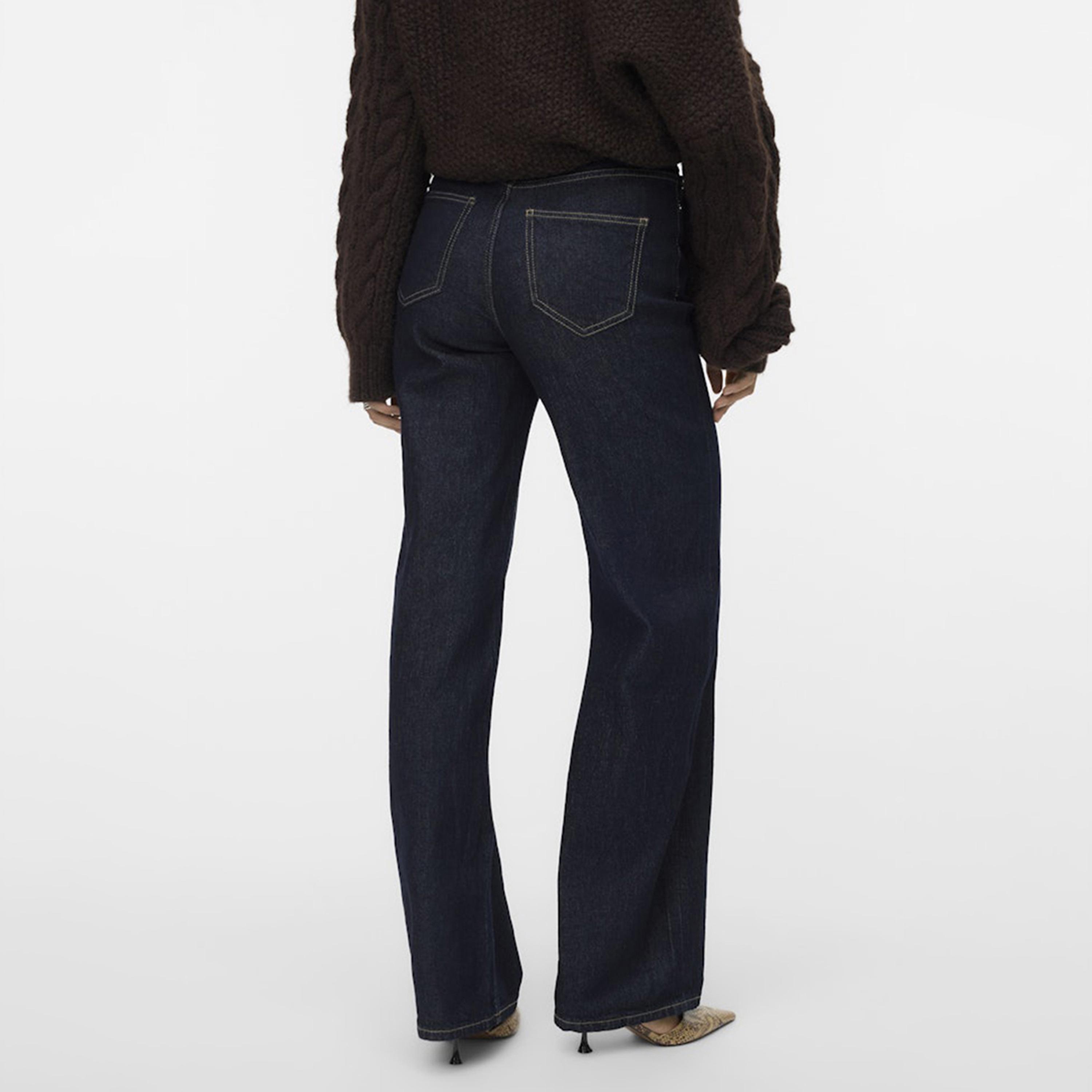 بنطلون جينز نسائي واسع الساق بزر وسحاب بلون أزرق من فيرو مودا-women-clothing-bottoms-jeans-image-3