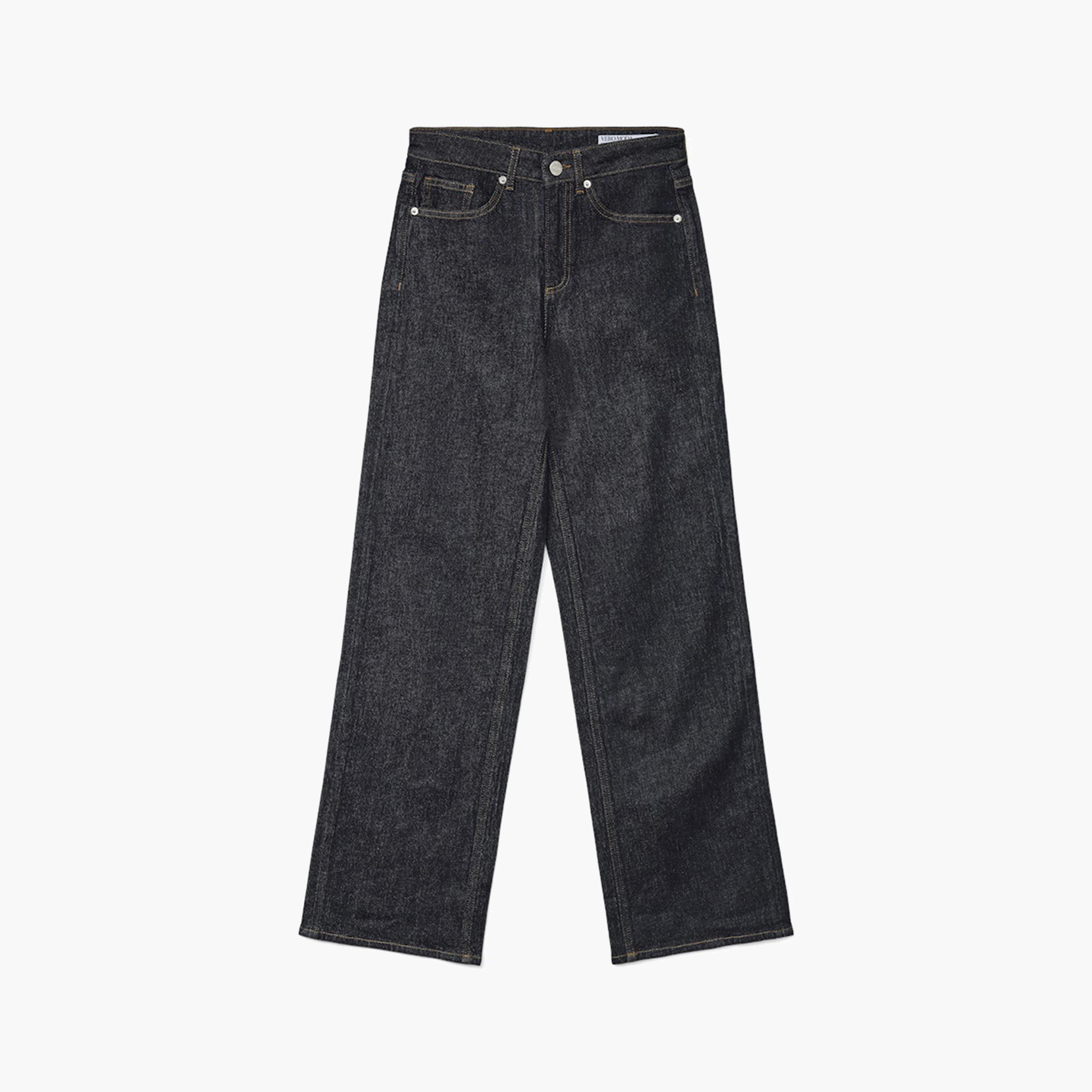 بنطلون جينز نسائي واسع الساق بزر وسحاب بلون أزرق من فيرو مودا-women-clothing-bottoms-jeans-image-6