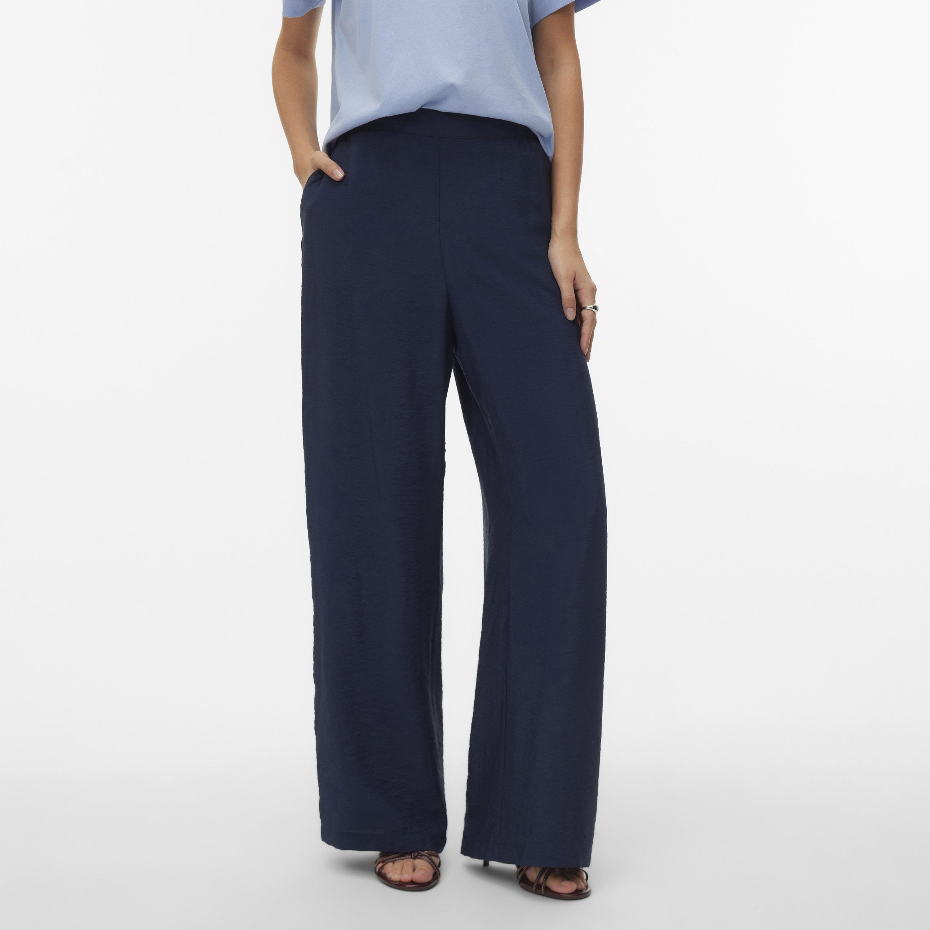 Vero Moda Elasticated Waist Wide Leg Women's Trousers-women-clothing-trousers-image-1