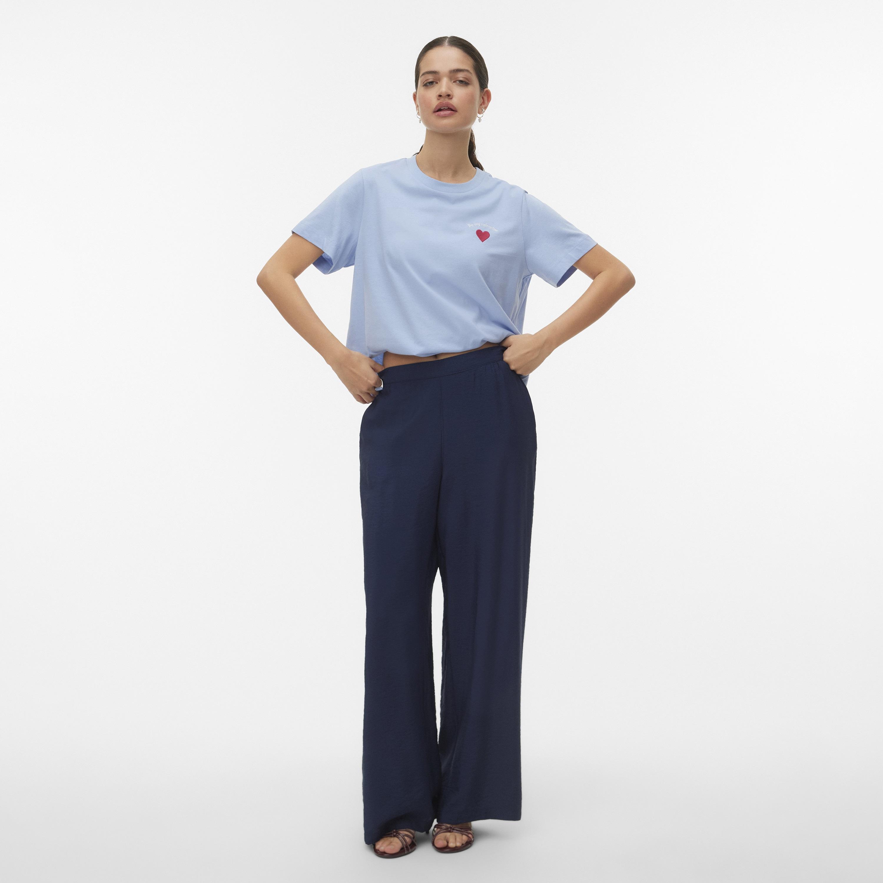 Vero Moda Elasticated Waist Wide Leg Women's Trousers-women-clothing-trousers-image-2