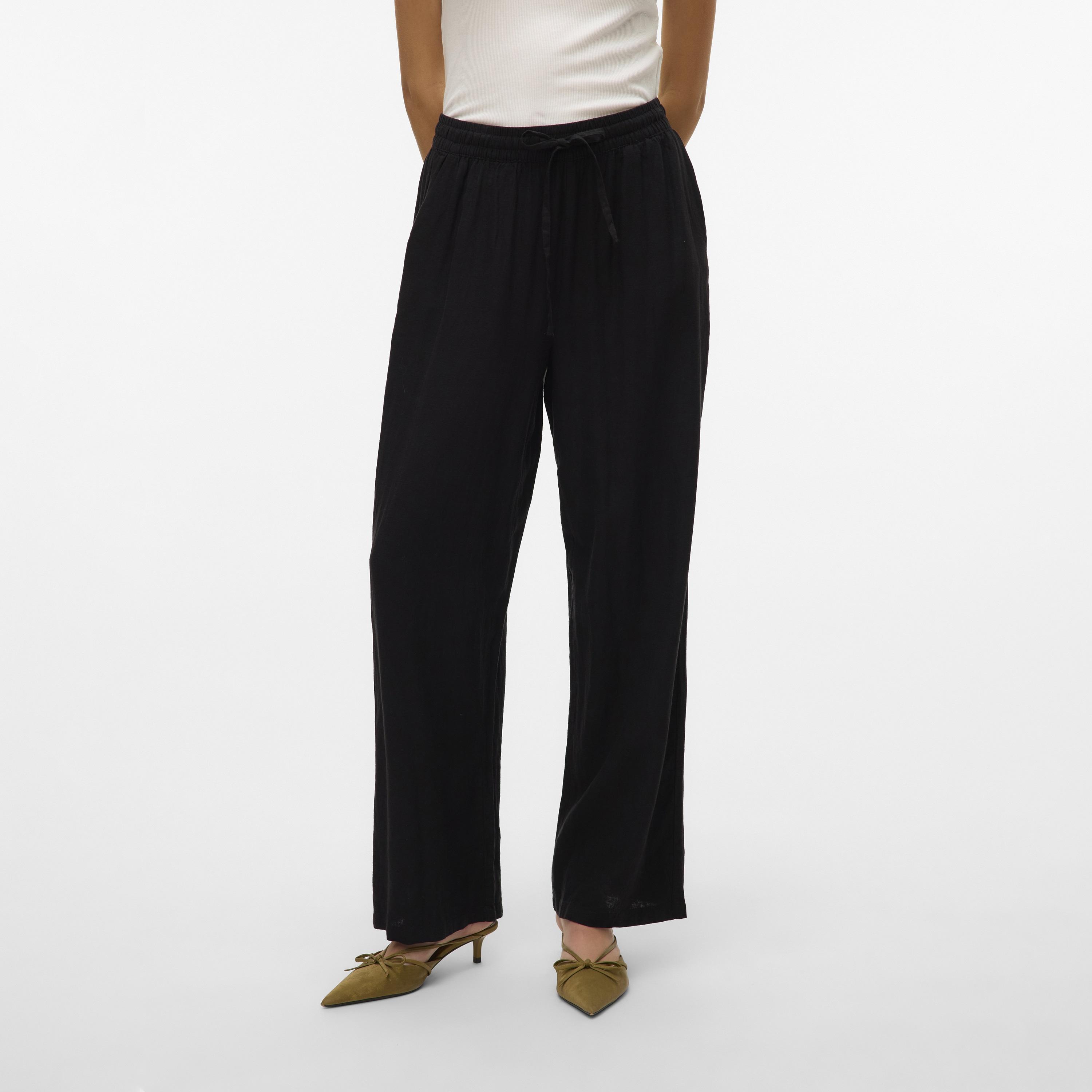 Vero Moda Drawstring Waist Wide Leg Women's Trousers-women-clothing-trousers-image-1