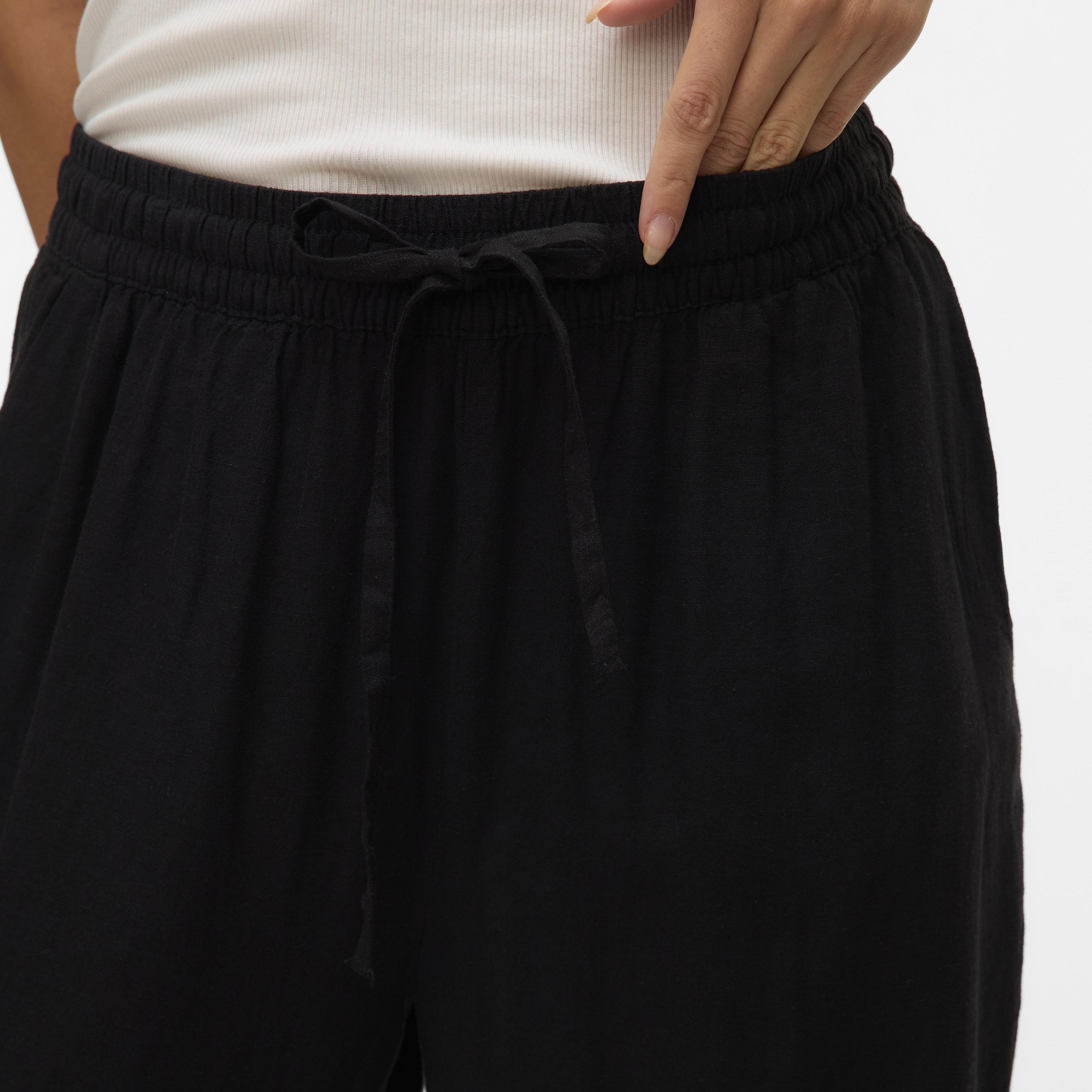 Vero Moda Drawstring Waist Wide Leg Women's Trousers-women-clothing-trousers-image-3