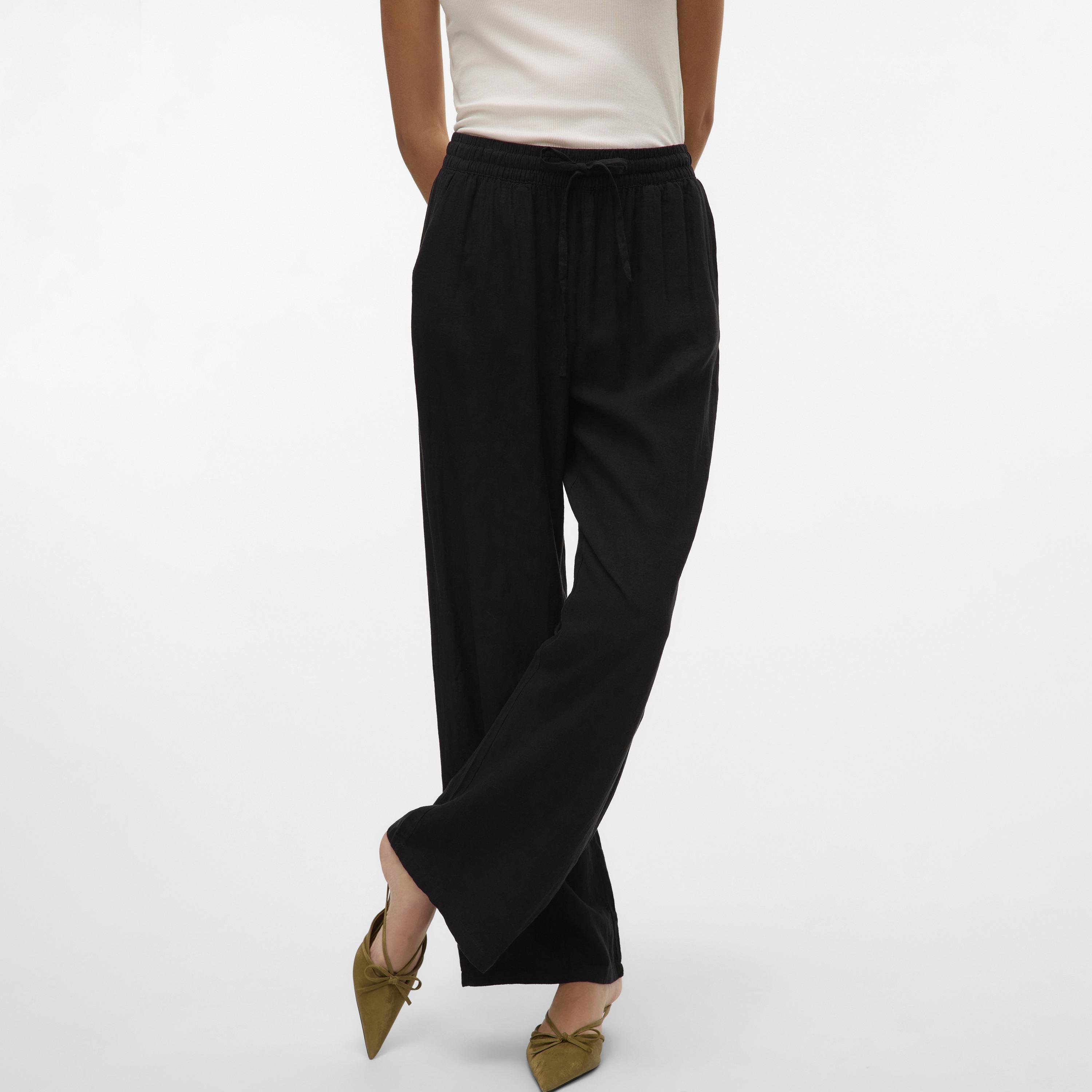 Vero Moda Drawstring Waist Wide Leg Women's Trousers-women-clothing-trousers-image-5